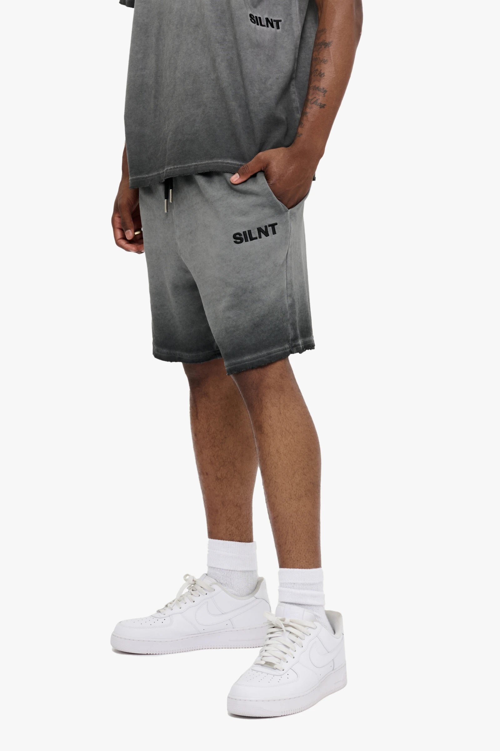 "Faded" Relaxed Shorts - Black