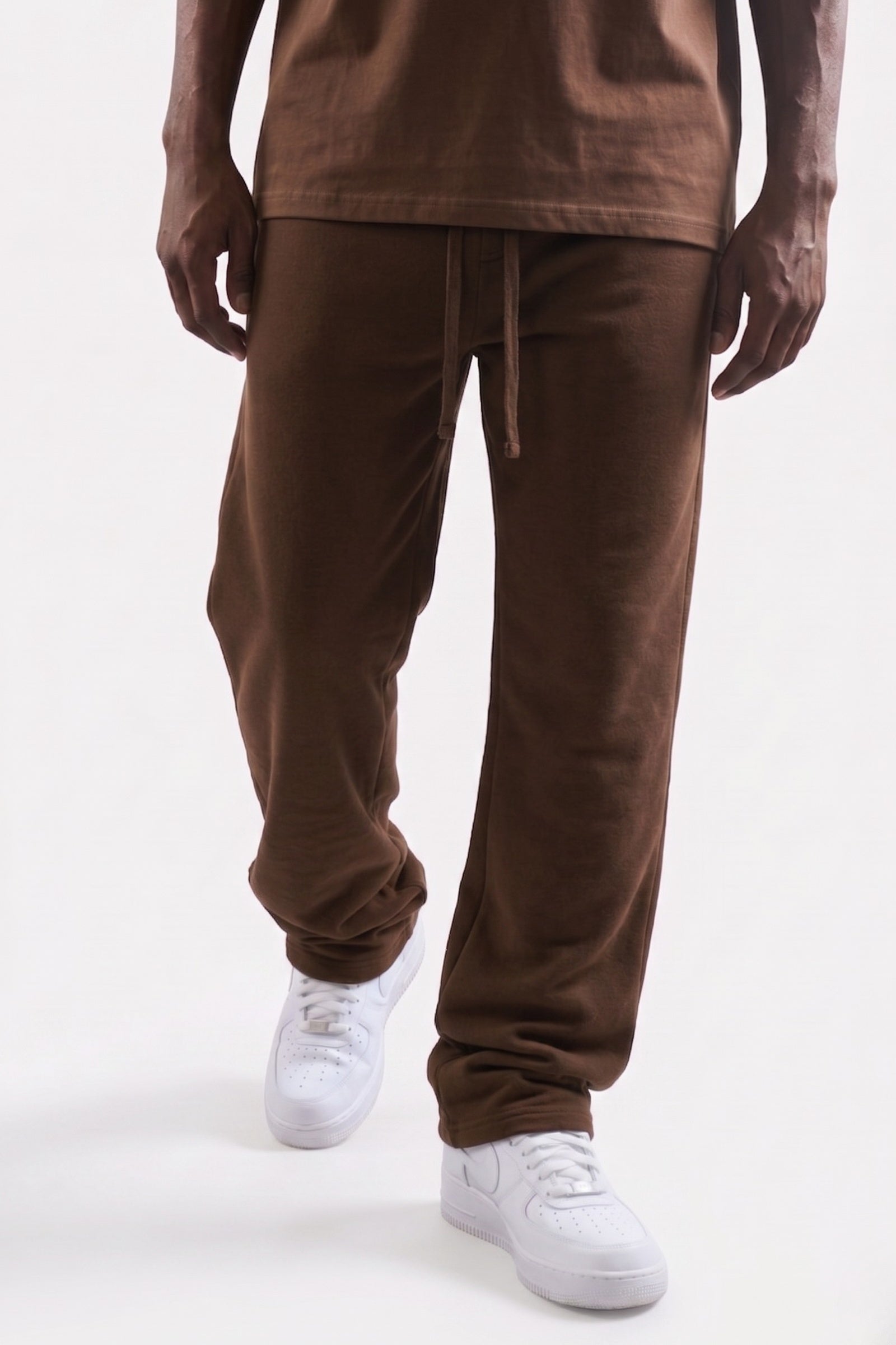 "Milos" Drawstring Joggers Brown