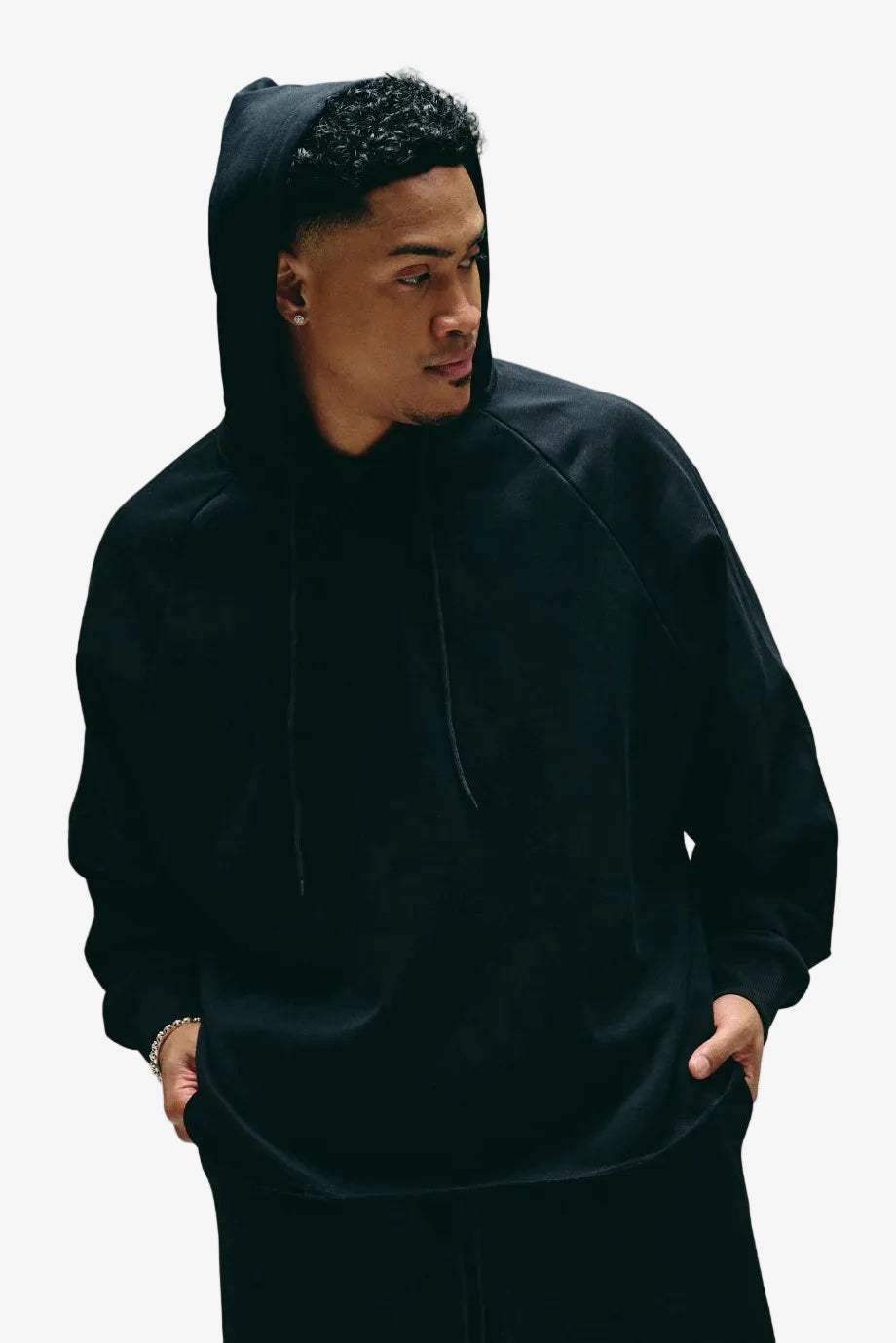 "Hybrid" Cropped Hoodie Black