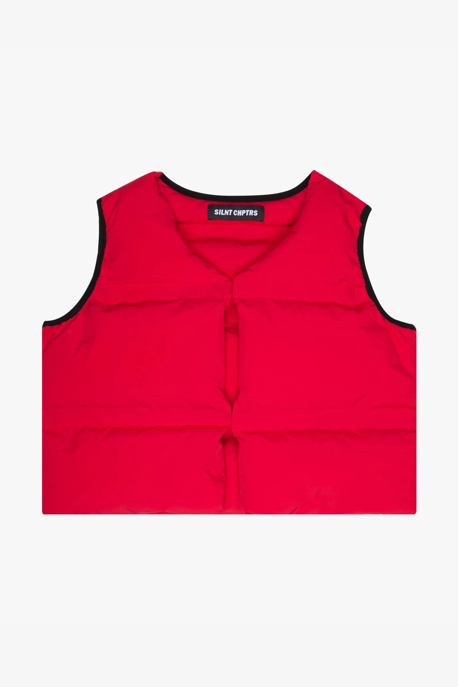 "Trophies" Cropped Puffer Vest Red