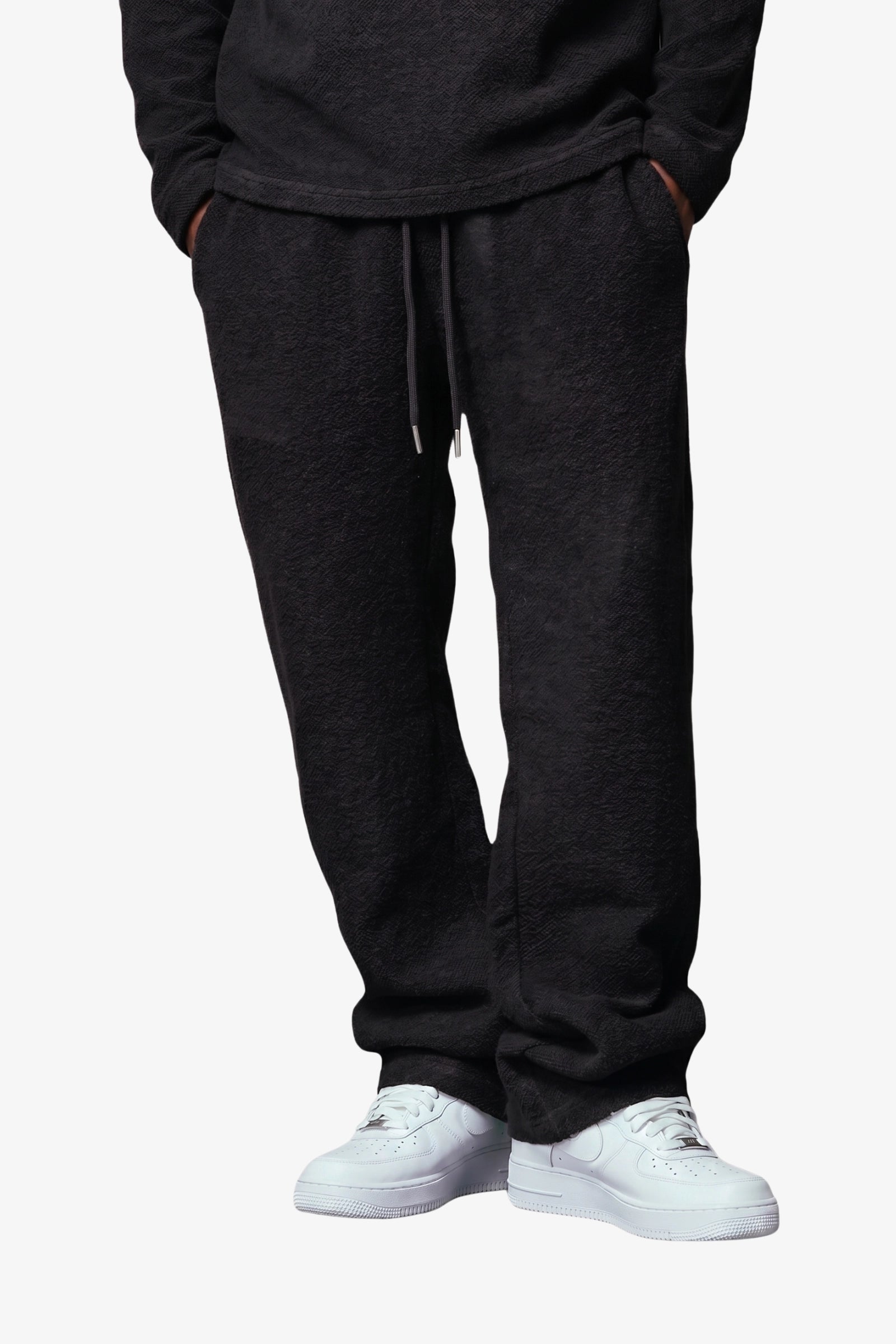 "Mustang" Drawstring Sweatpants Black
