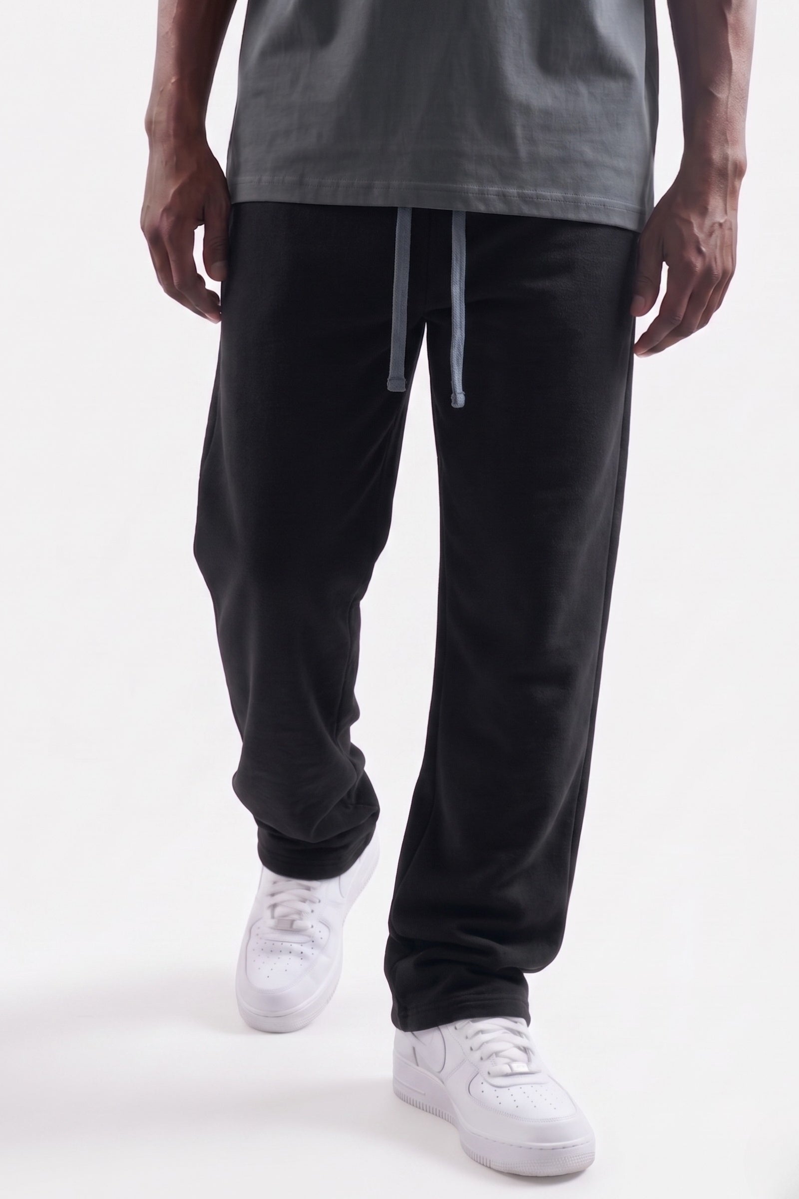 "Milos" Relaxed Drawstring Sweatpants Black