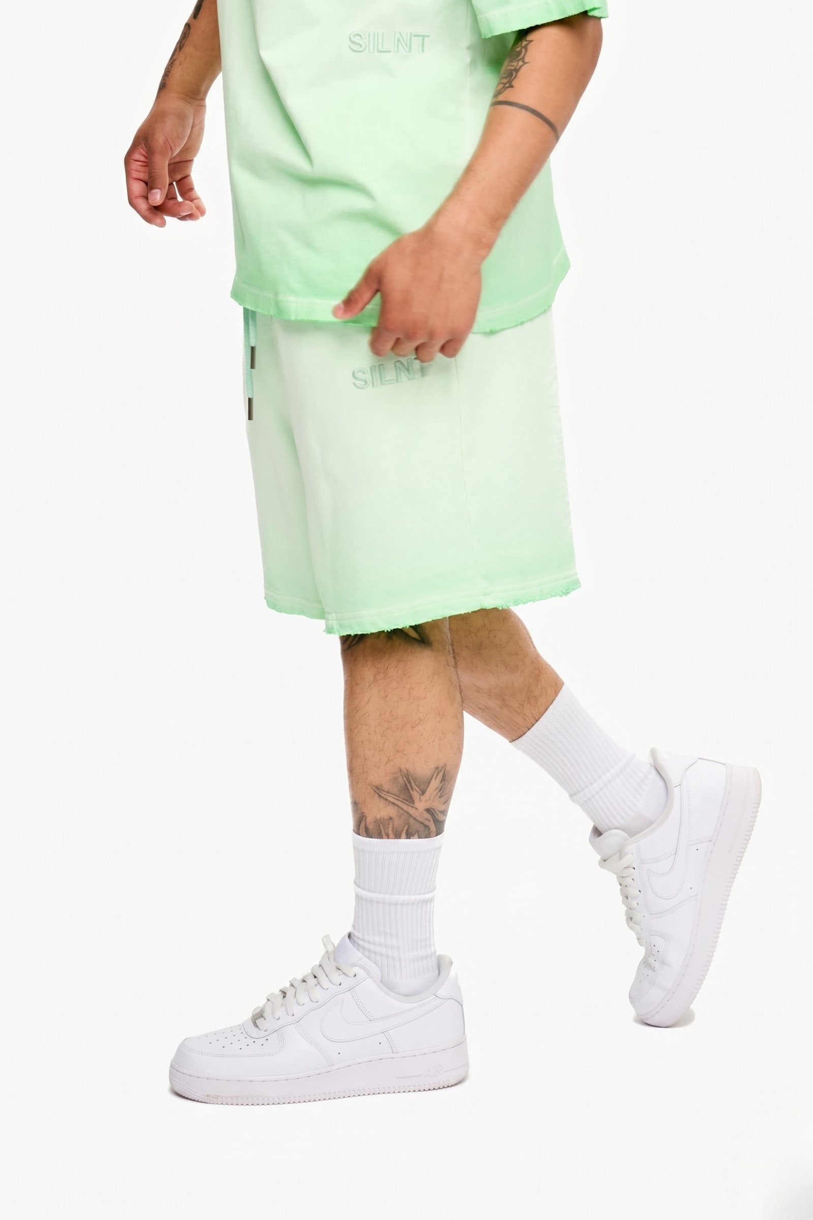 "Faded" Relaxed Shorts - Green
