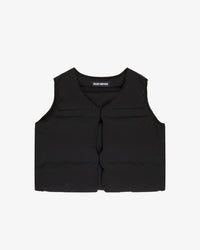 "Trophies" Black Cropped Puffer Vest