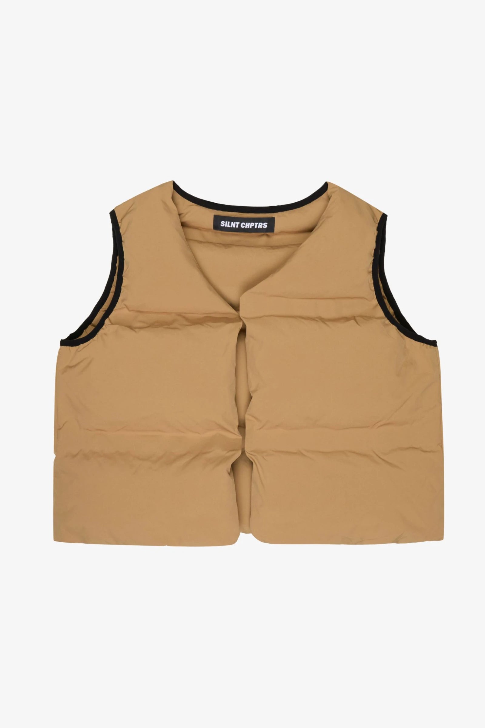 "Trophies" Cropped Puffer Vest Khaki