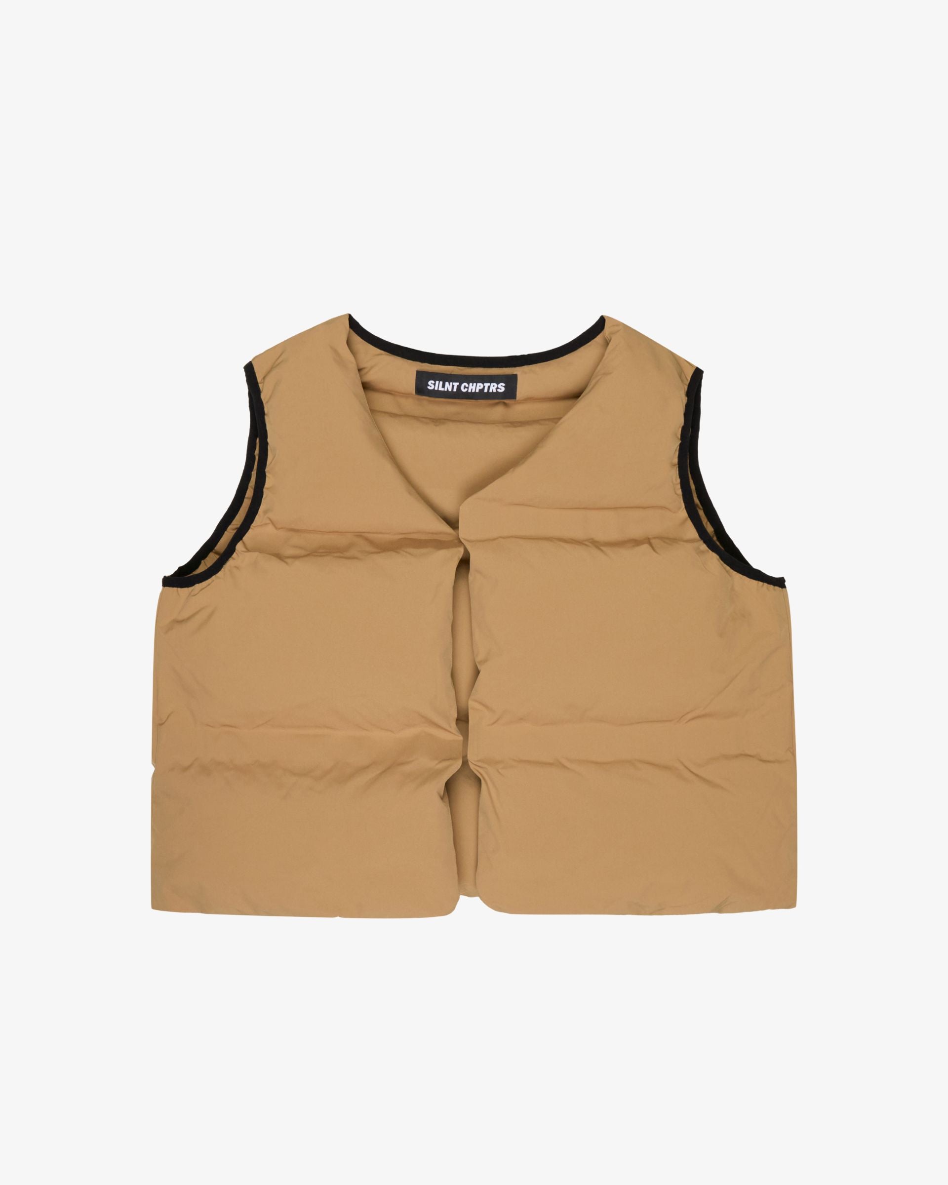"Trophies" Khaki Cropped Puffer Vest