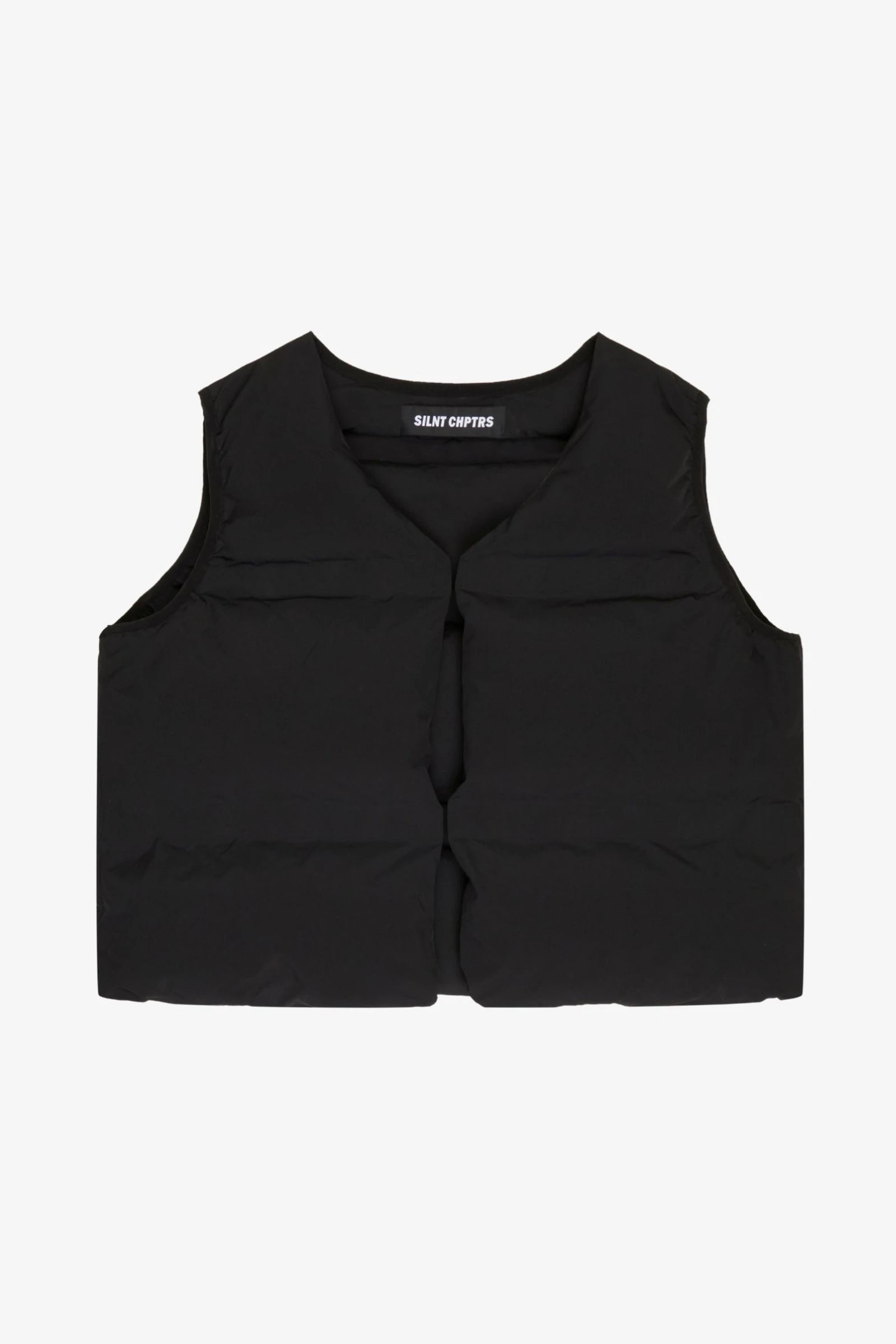 "Trophies" Cropped Puffer Vest Black