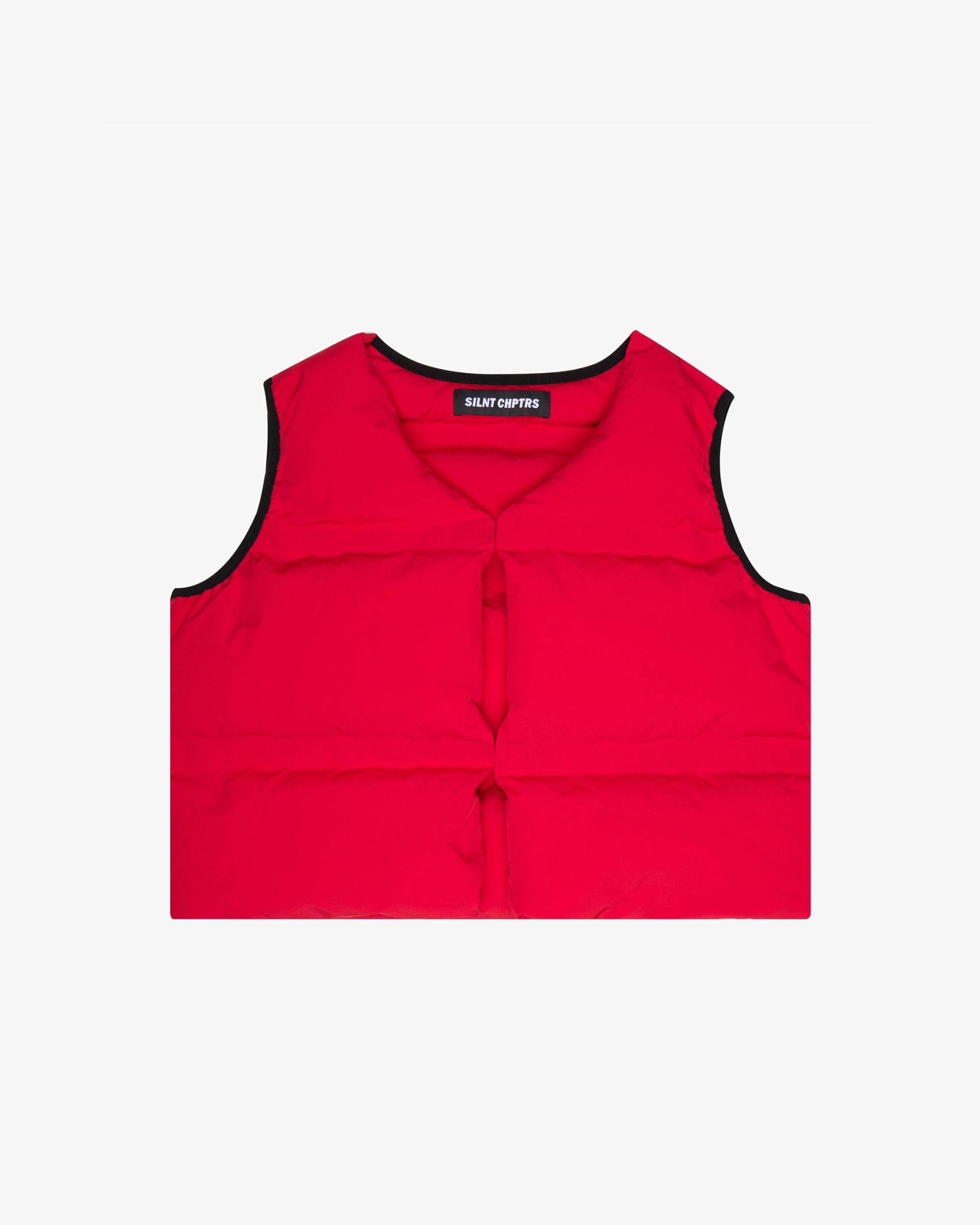 "Trophies" Red Cropped Puffer Vest