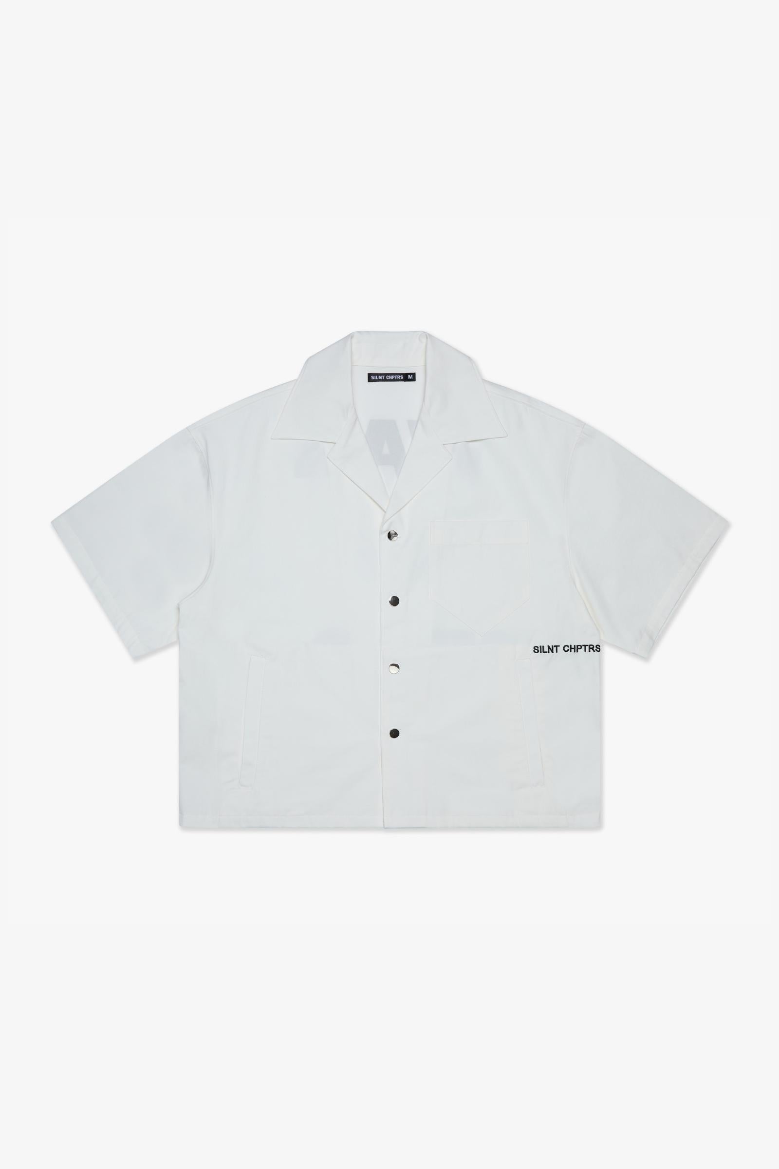 No Peace Button Down - White