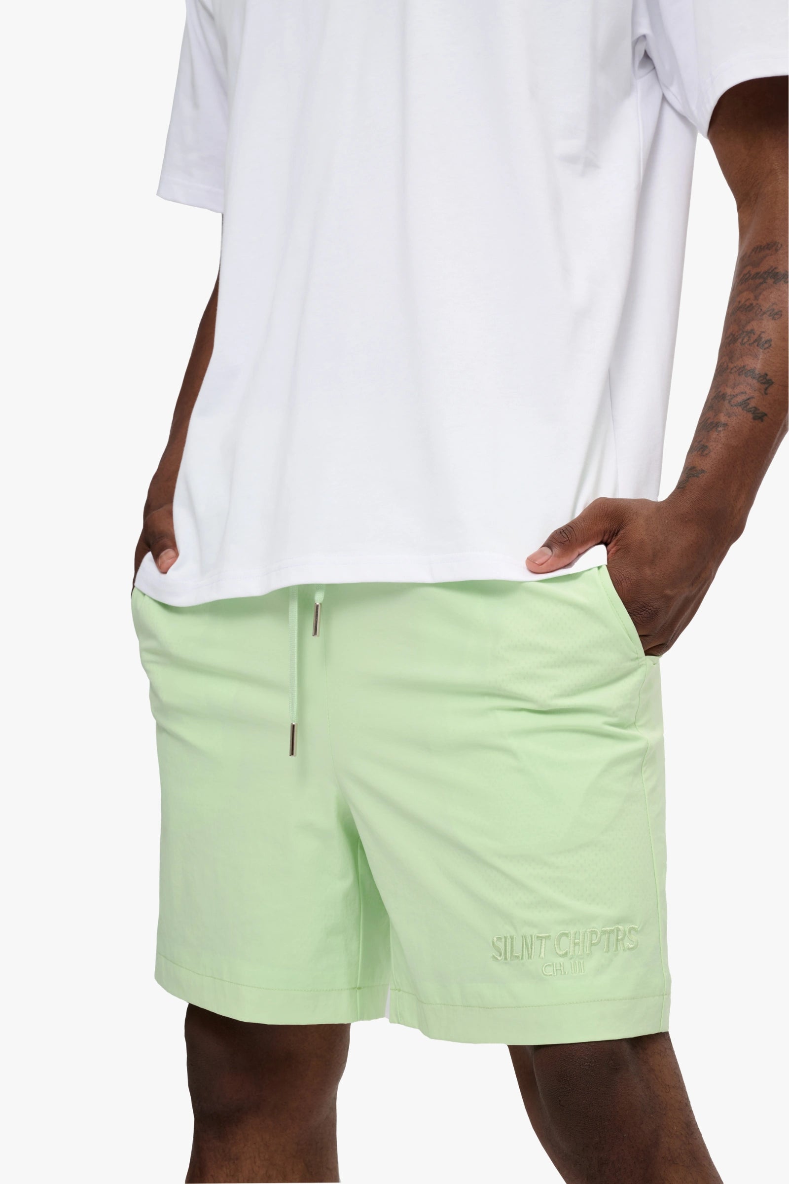 Silnt Chptrs Current Men's Shorts - Mint Green