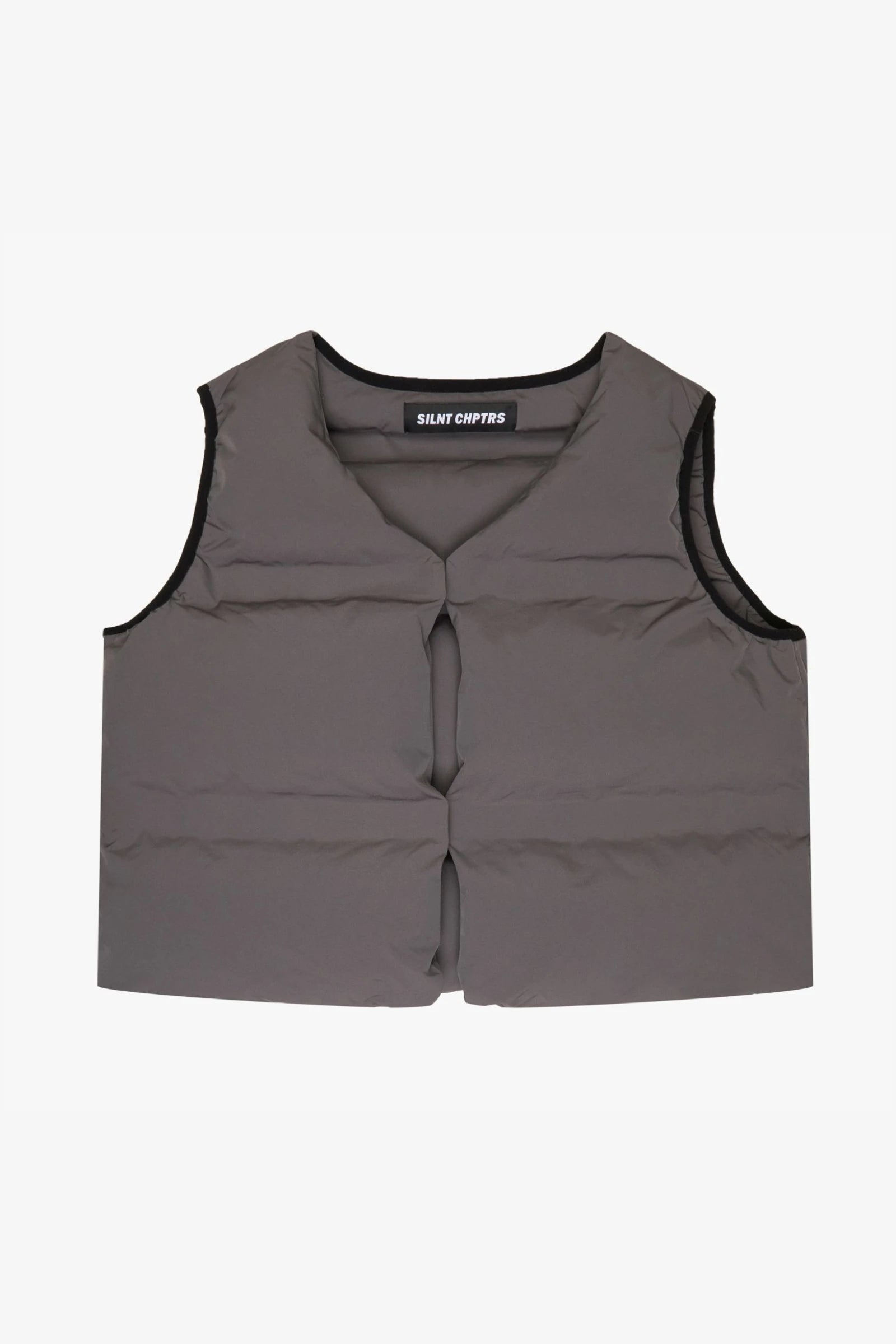 "Trophies" Cropped Puffer Vest Grey