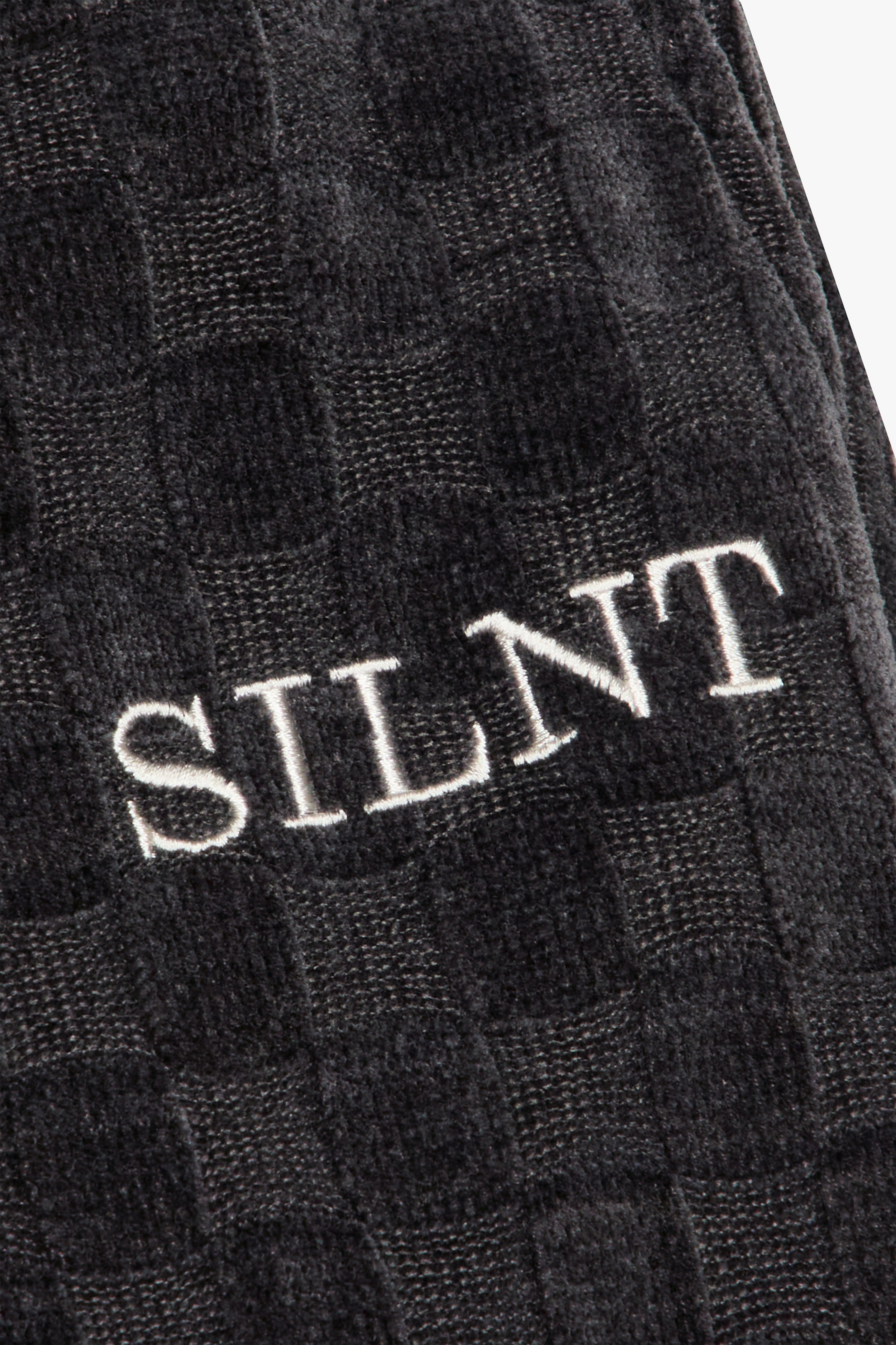 Checkered Velvet Gray Jogger Pants