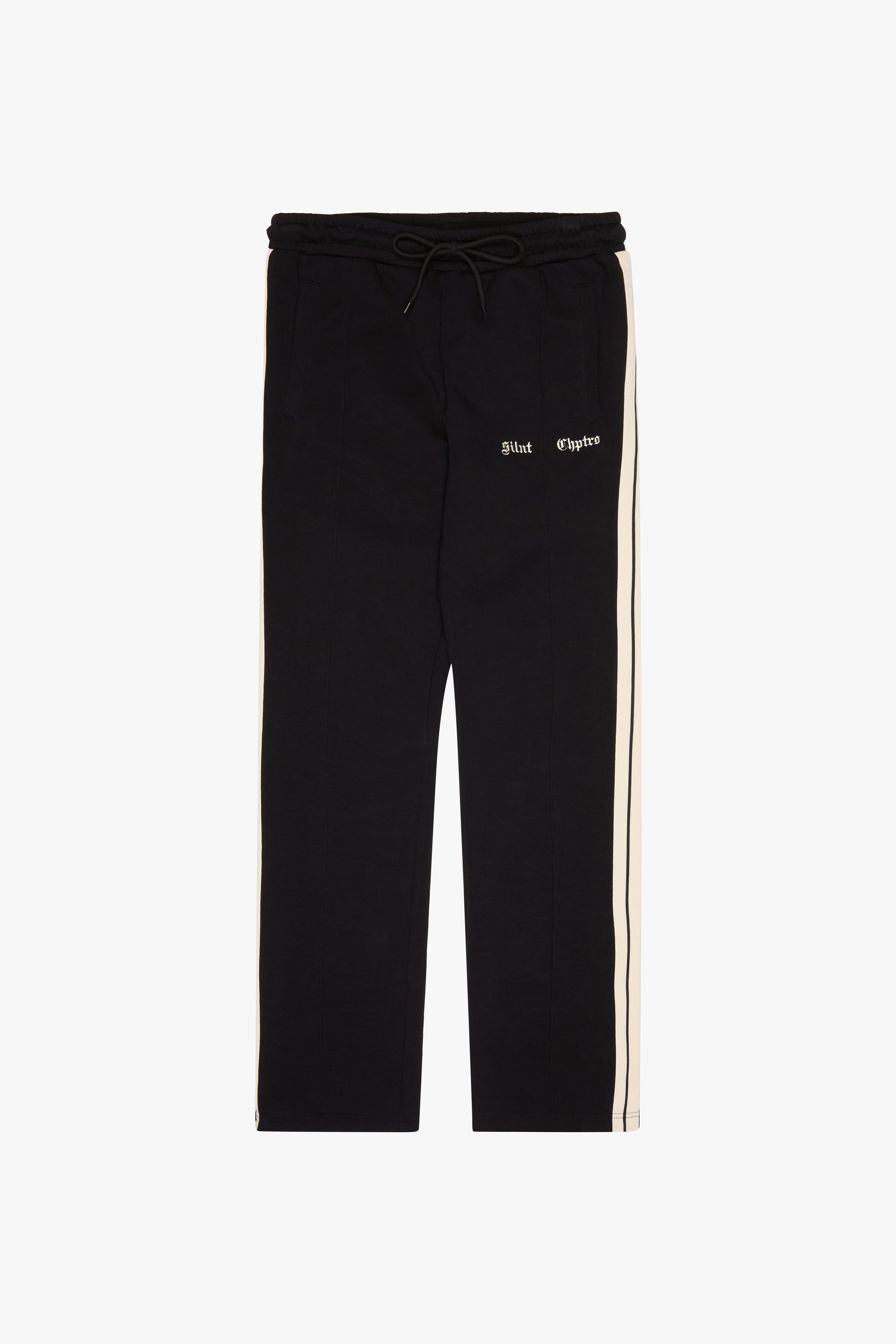 "Field" Black Dual Stripe Track Pants