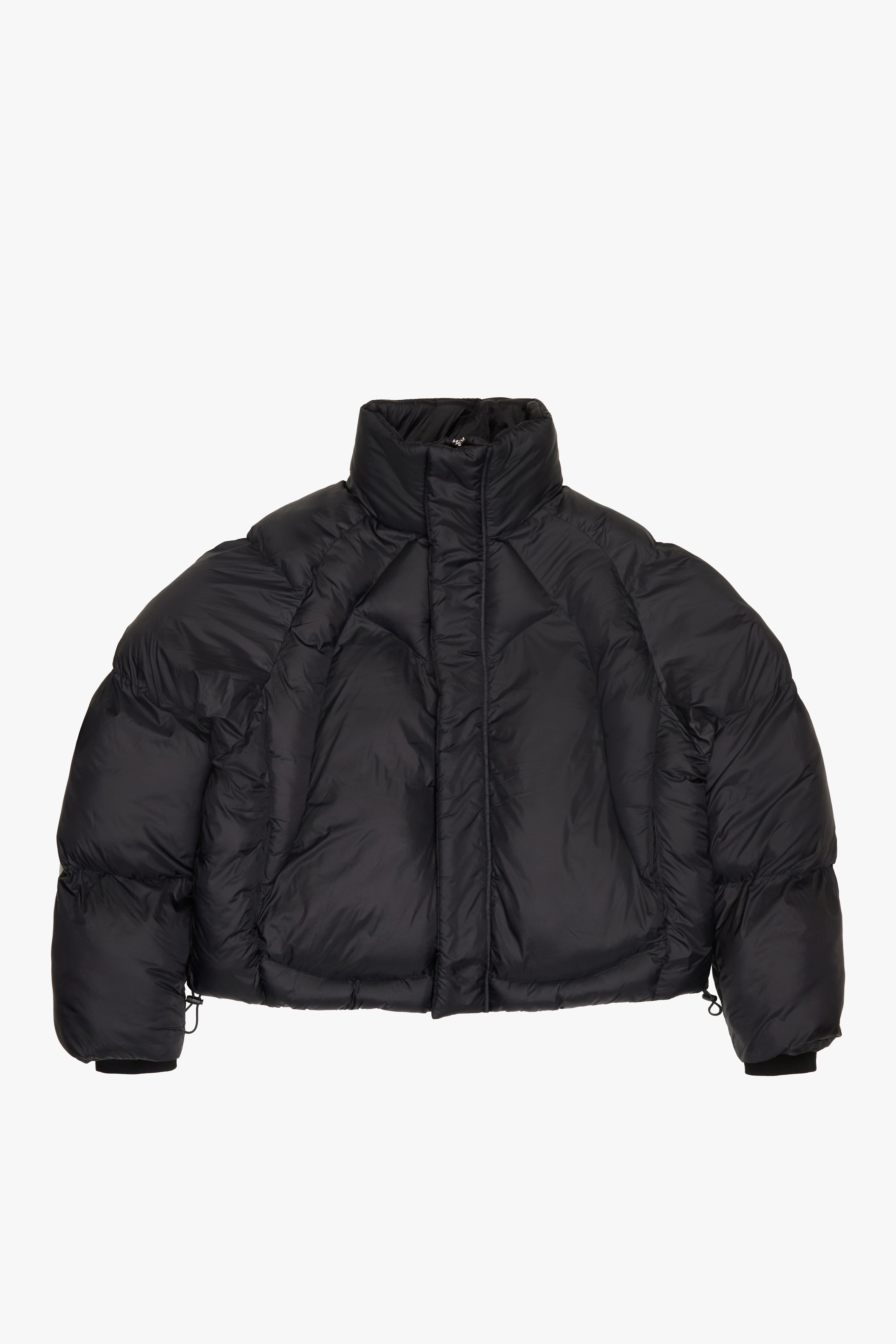 "Runner" Black Cropped Puffer Jacket