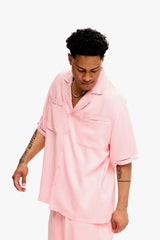 "Vibes" Button Down Shirt Pink