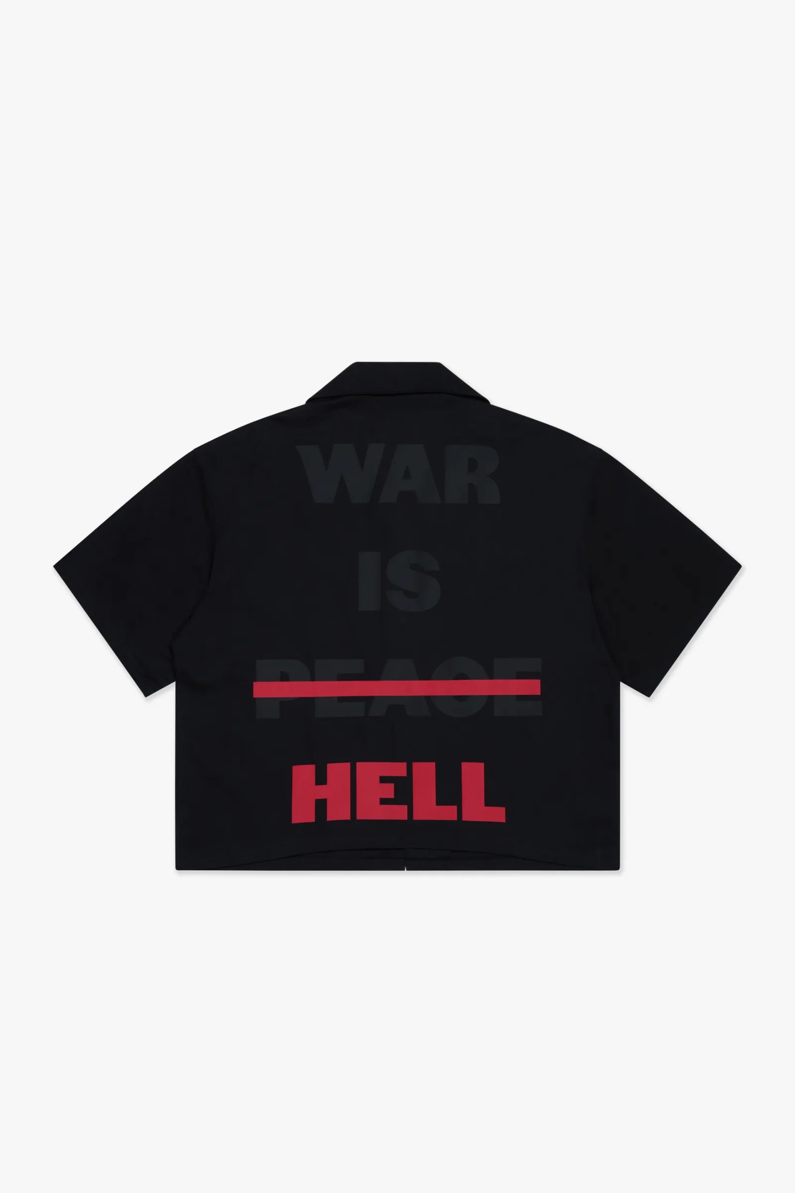 "No Peace" Button Down Shirt Black
