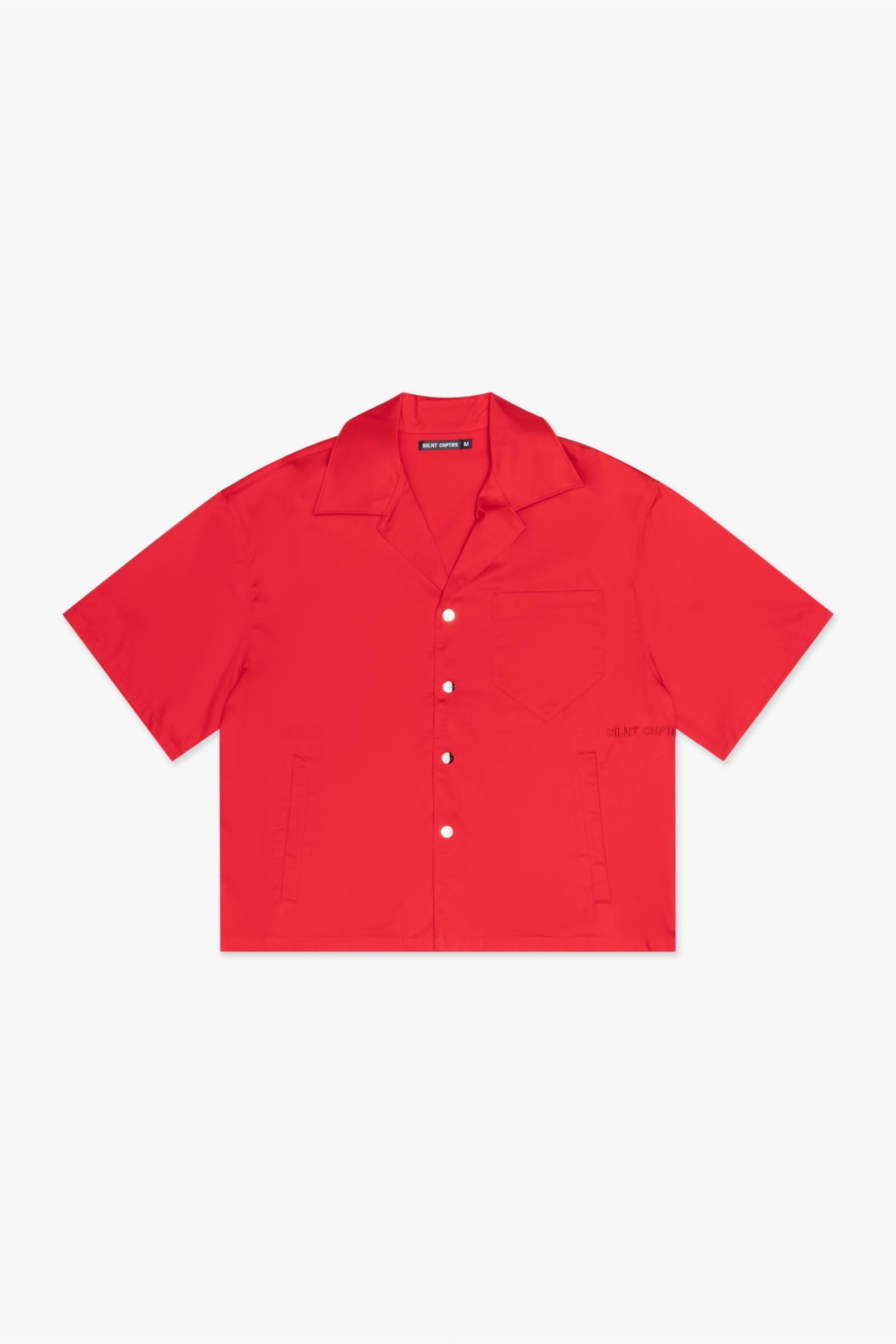 "Meantime" Red Button Down