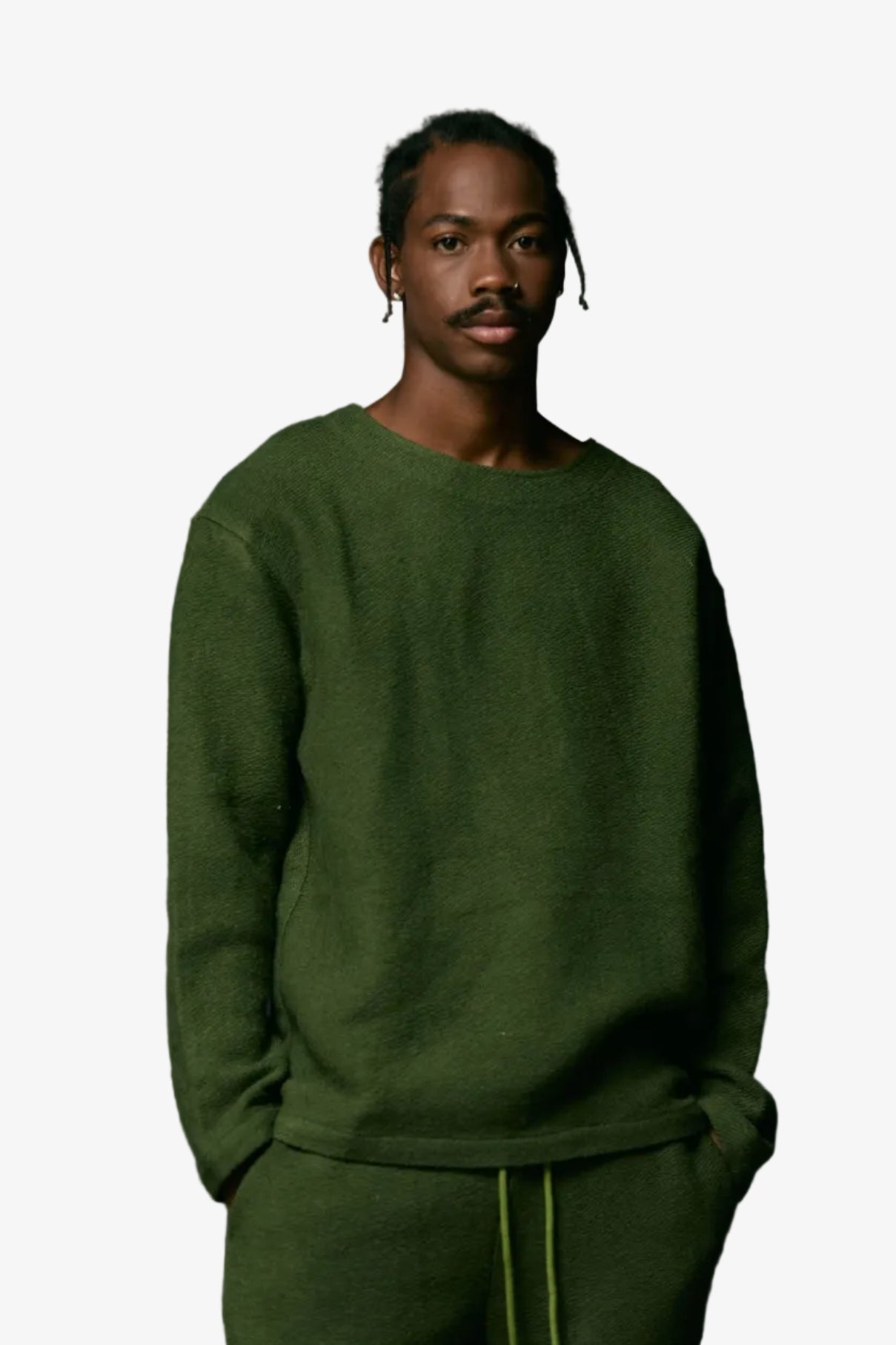 "Wilder" Tapestry Long Sleeve Shirt Olive
