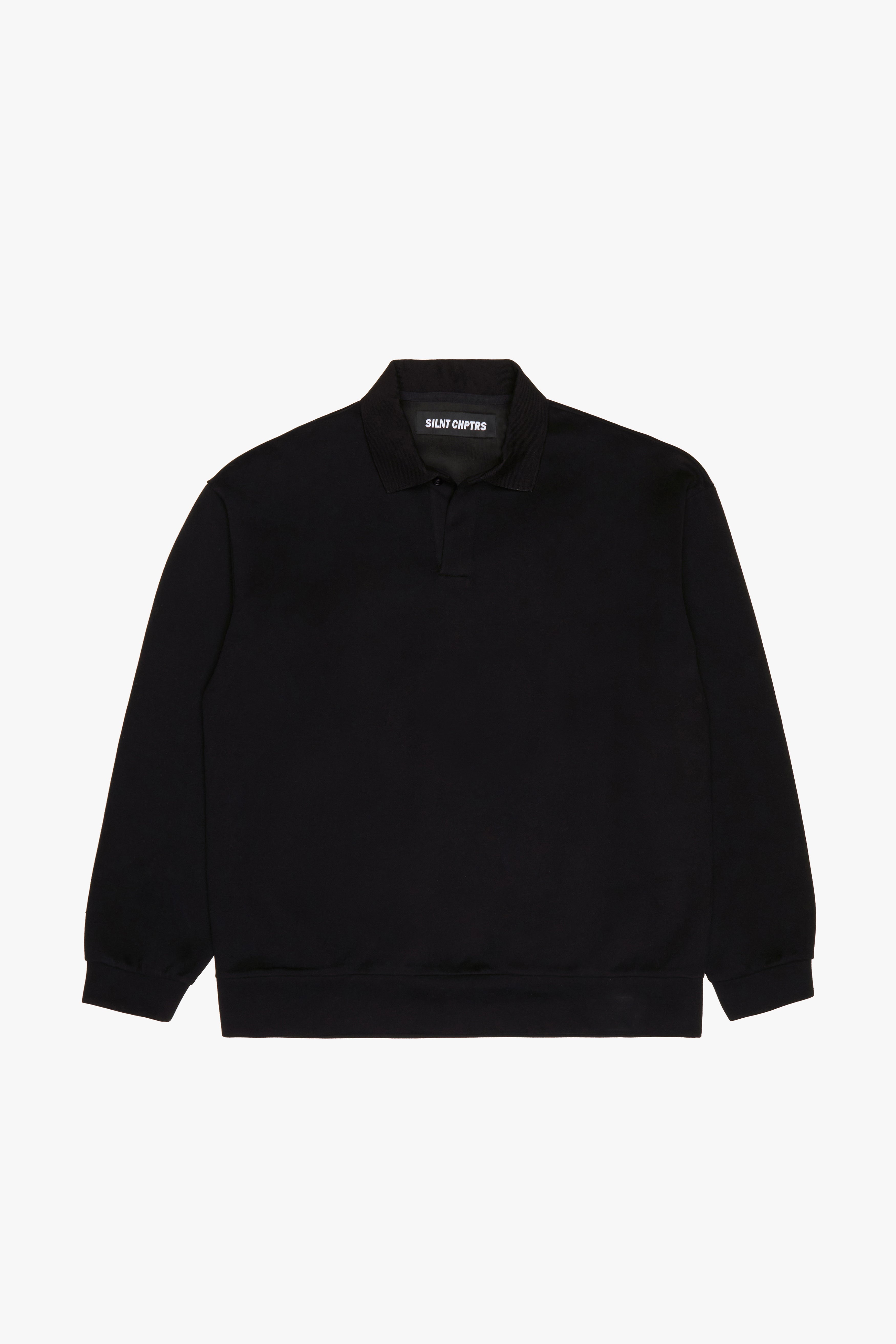 "Ready" Black Long Sleeve Polo
