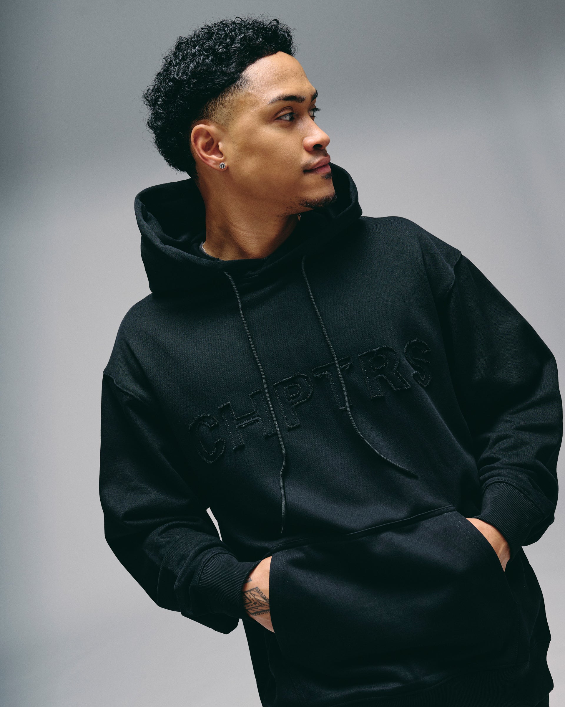 "Grit" Black Pullover Hoodie