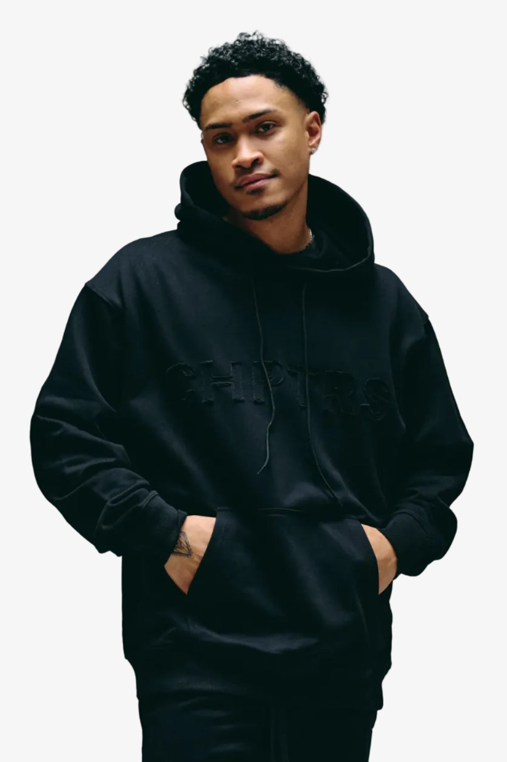 "Grit" Long-Length Pullover Hoodie Black