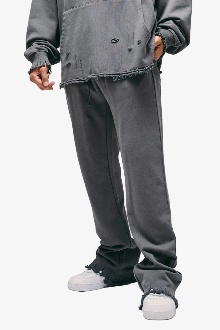 "Intentions" Grey Distressed Sweatpants