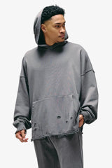 "Purpose" Grey Distressed Hoodie