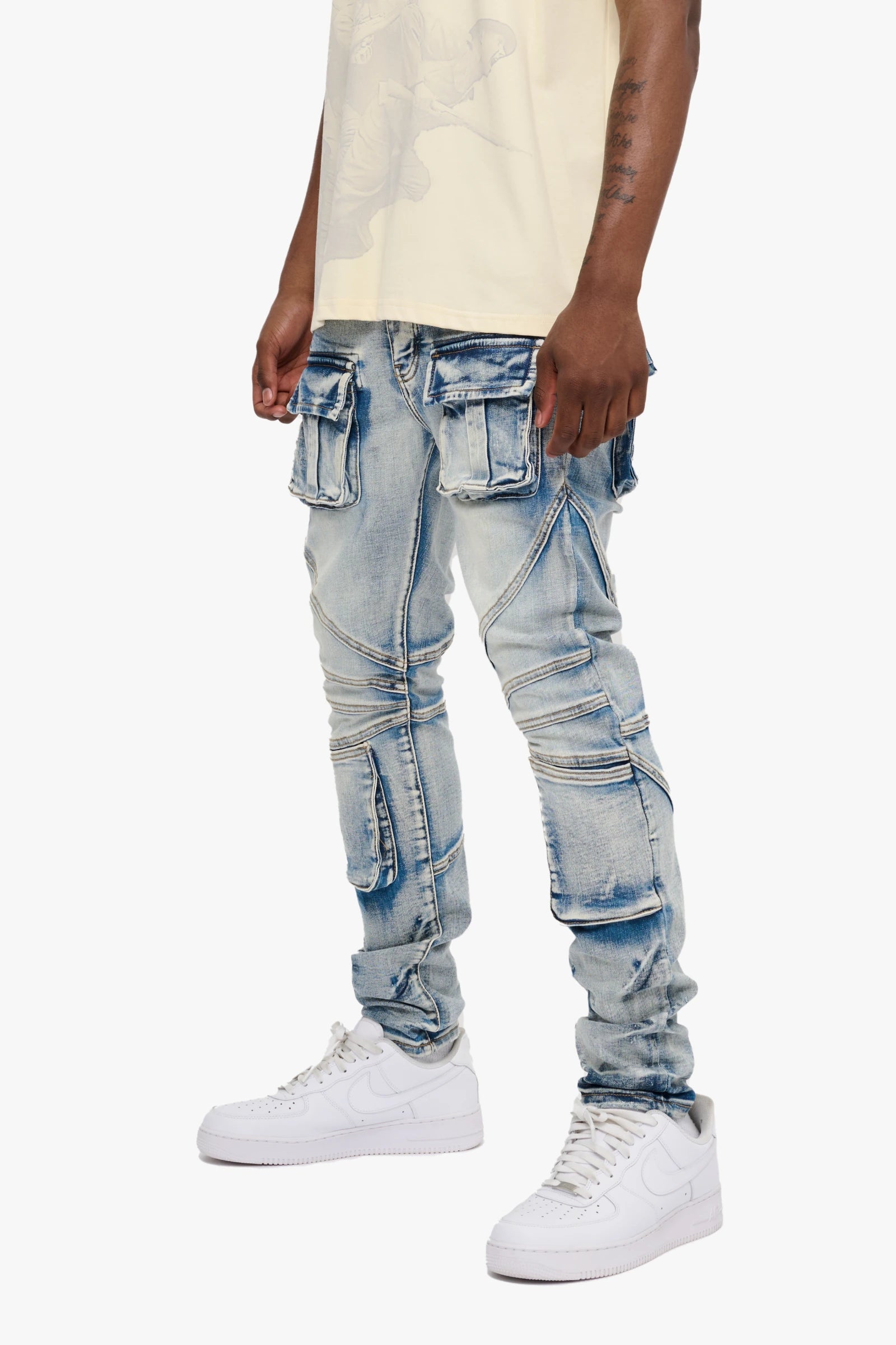 "Modem" Straight Leg Jeans Light Blue