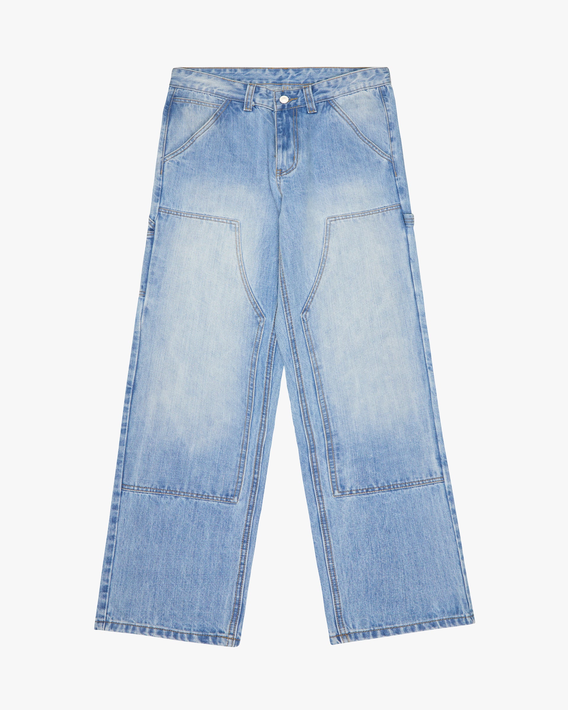 "Rancher" Light Blue Wash Washed Stitch Jeans