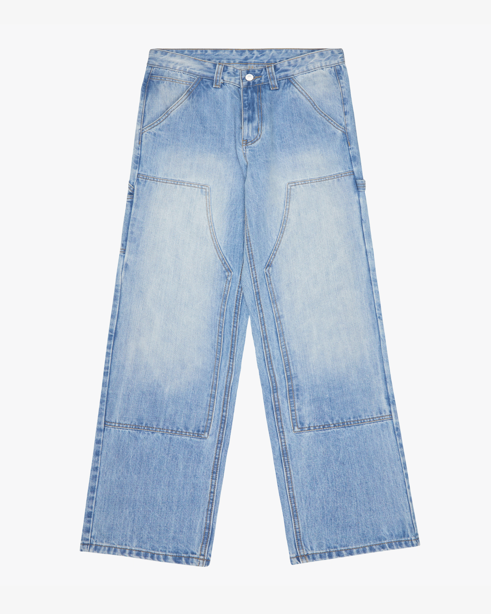 "Rancher" Light Blue Wash Washed Stitch Jeans