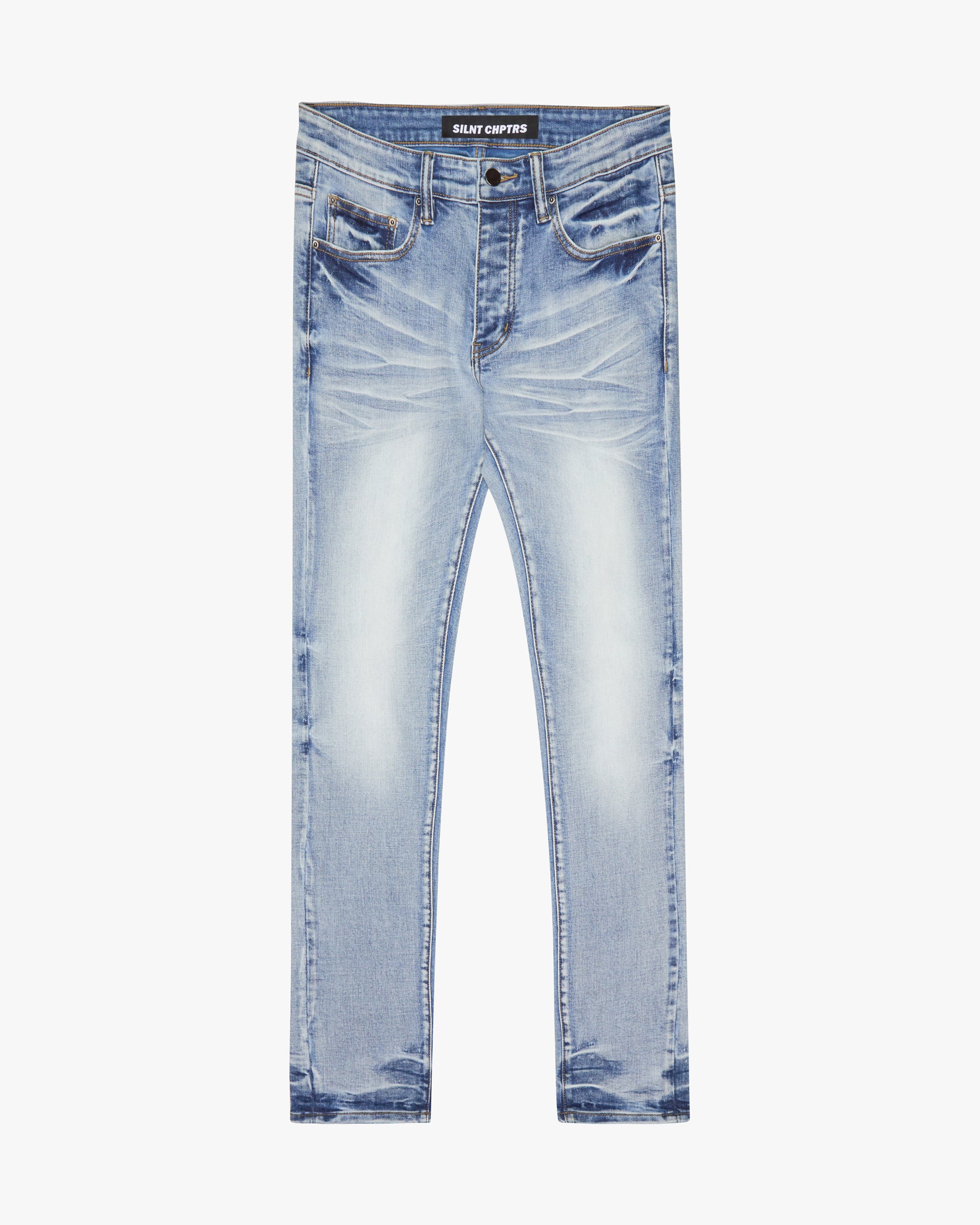 "Elevate" Distressed Light Blue Wash Skinny Jeans