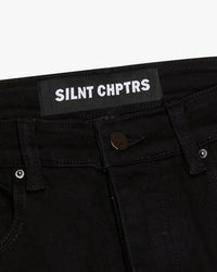 "Essence" Jet Black Stacked Bootcut Jeans