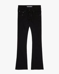 "Essence" Jet Black Stacked Bootcut Jeans