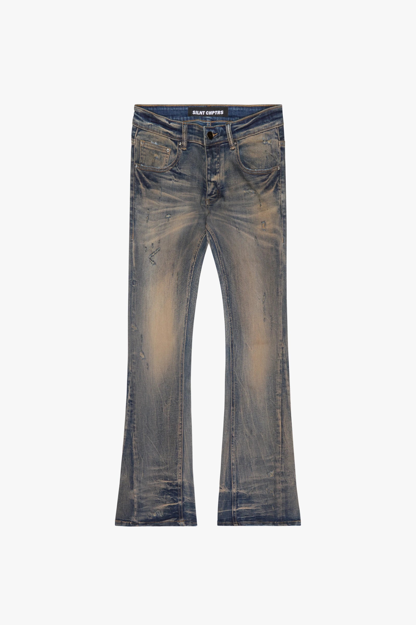 "Avenue" Vintage Wash Flare Jeans