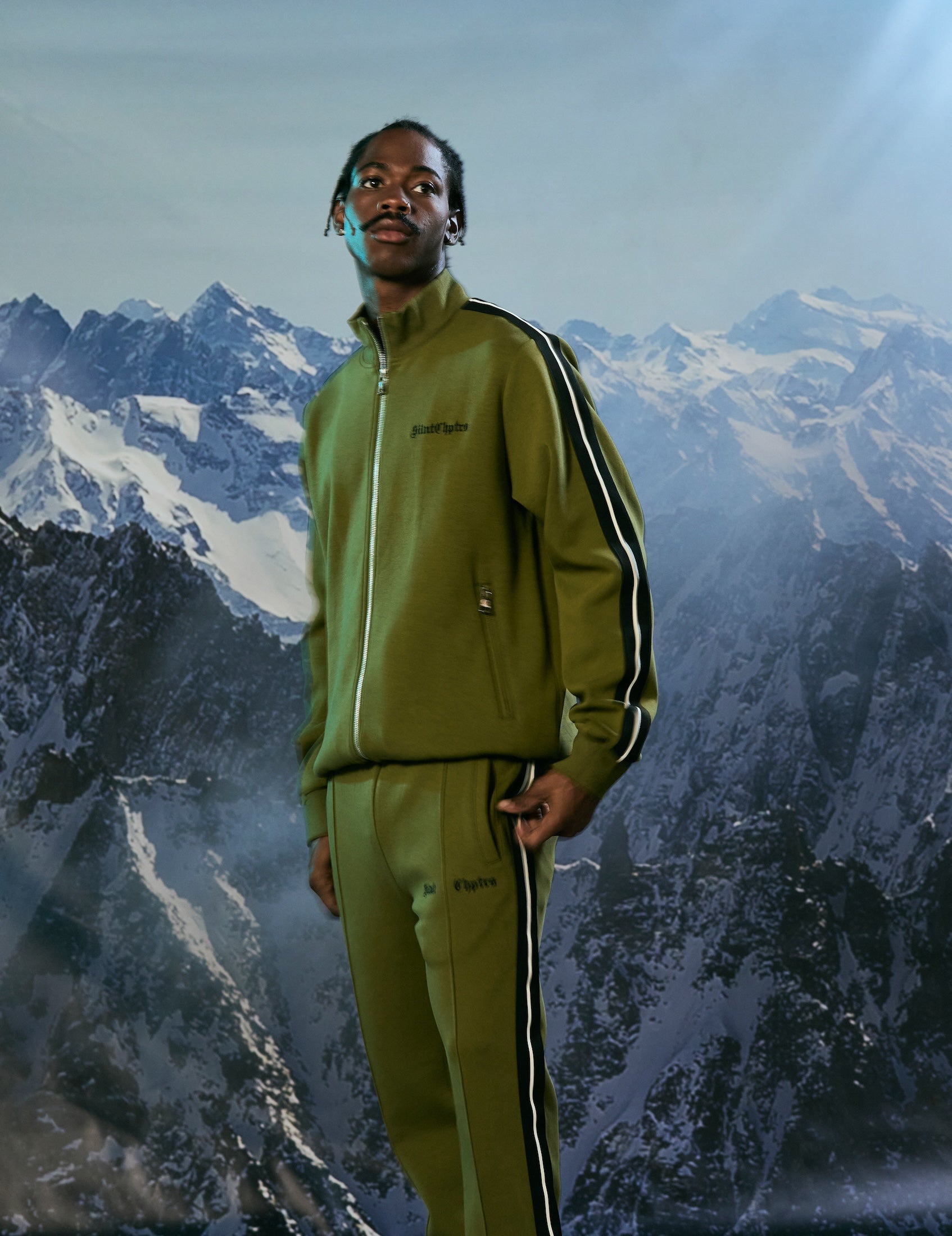 "Field" Olive Dual Stripe Track Pants