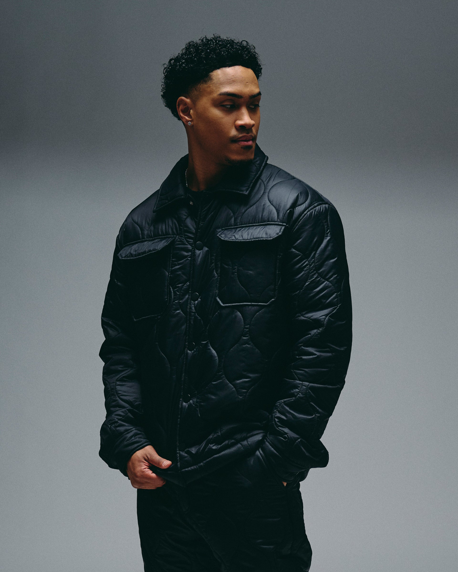 "Cobb" Black Quilted Jacket