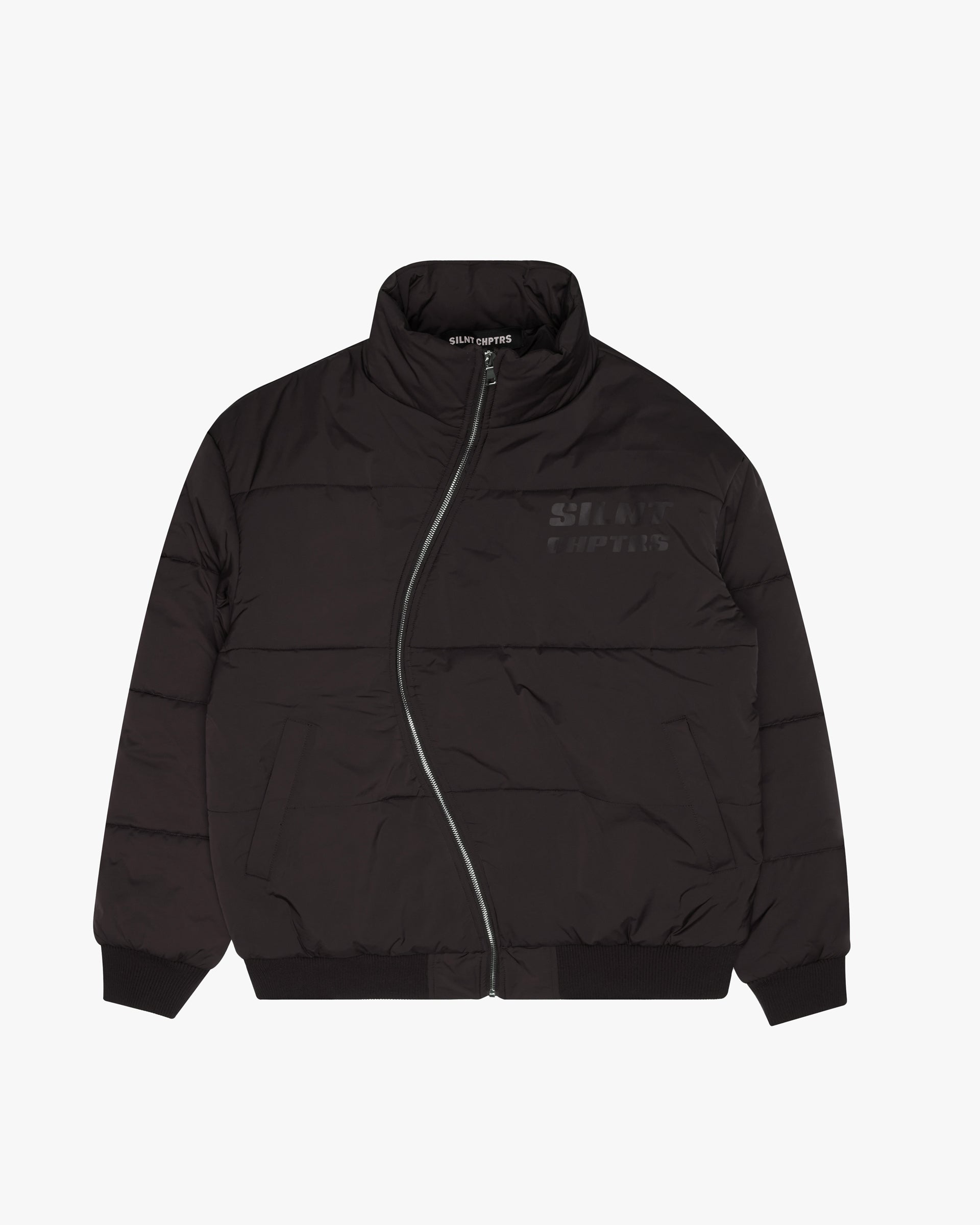 "Irregular" Black Asymmetrical Puffer Jacket