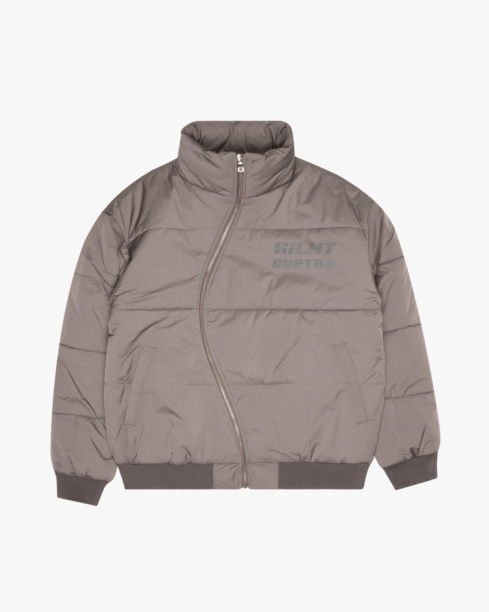 "Irregular" Grey Asymmetrical Puffer Jacket