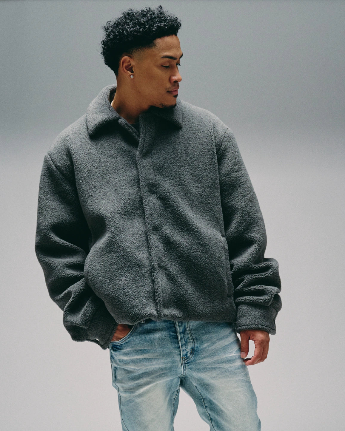 "Persian" Sherpa Jacket Grey