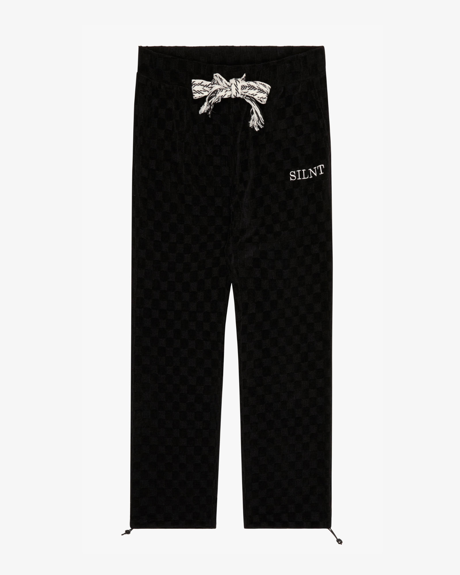 "Checkmate" Black Velvet Joggers