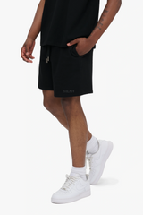 "Shush" Relaxed Shorts Black
