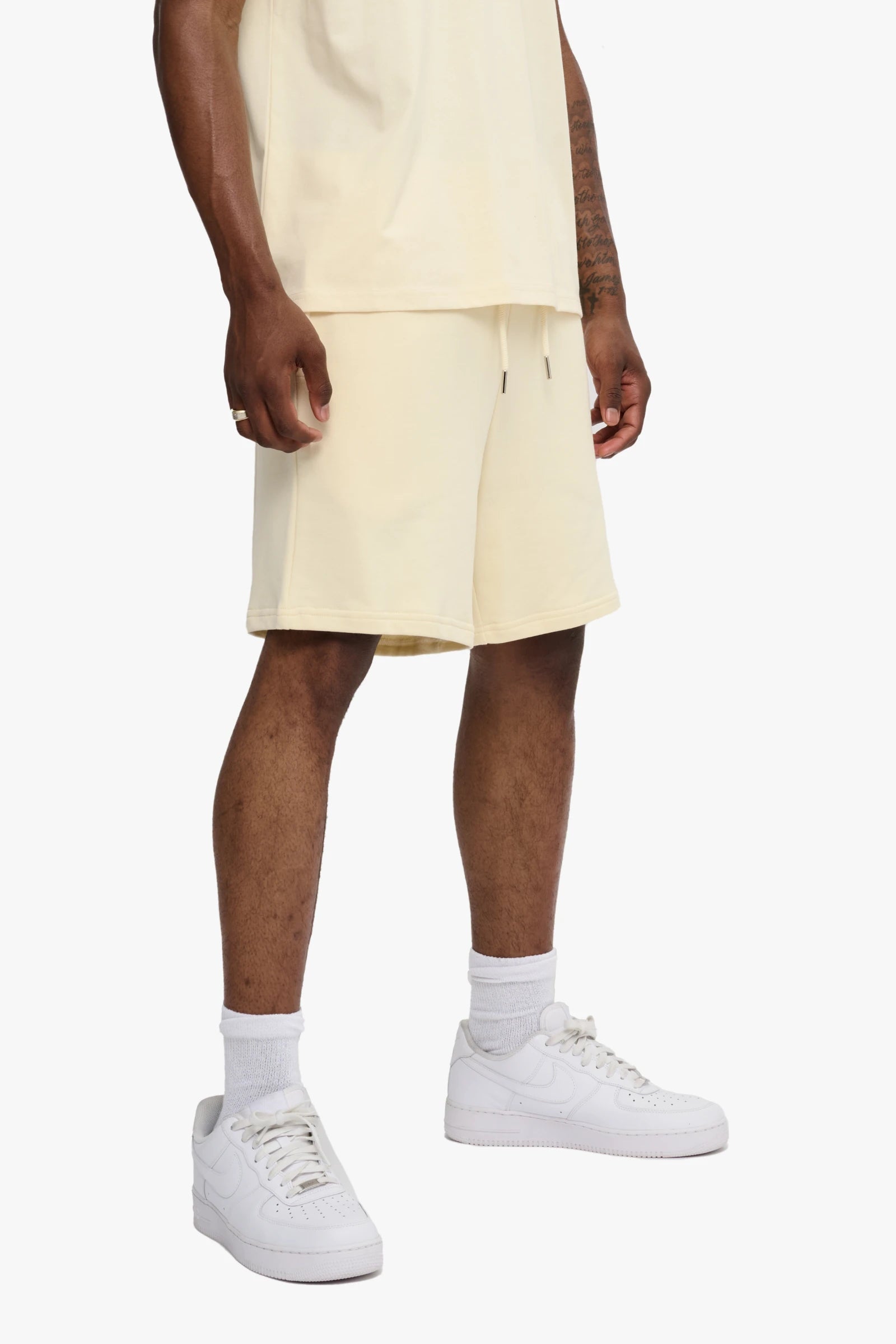 "Shush" Relaxed Shorts Cream