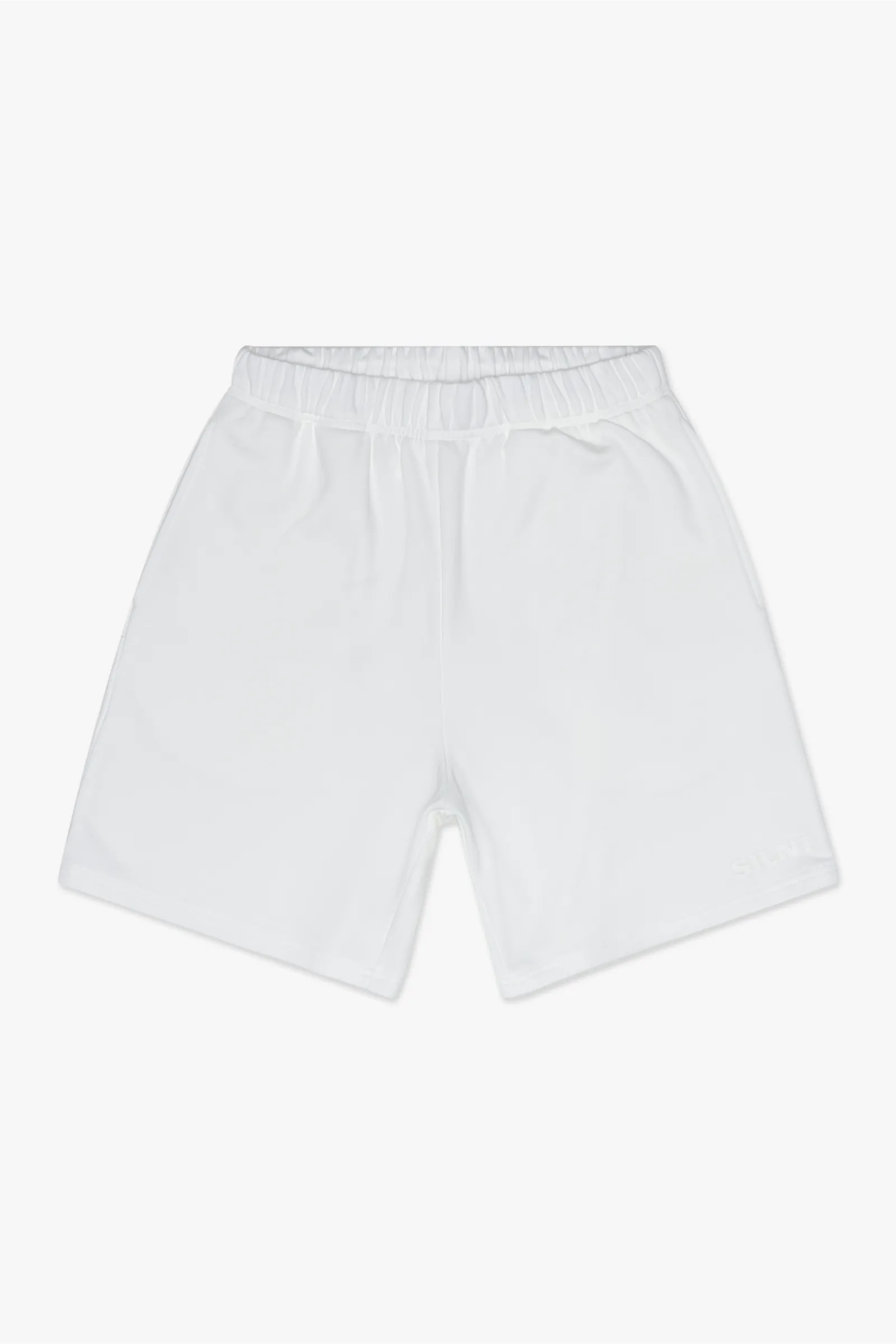 "Shush" Relaxed Shorts White