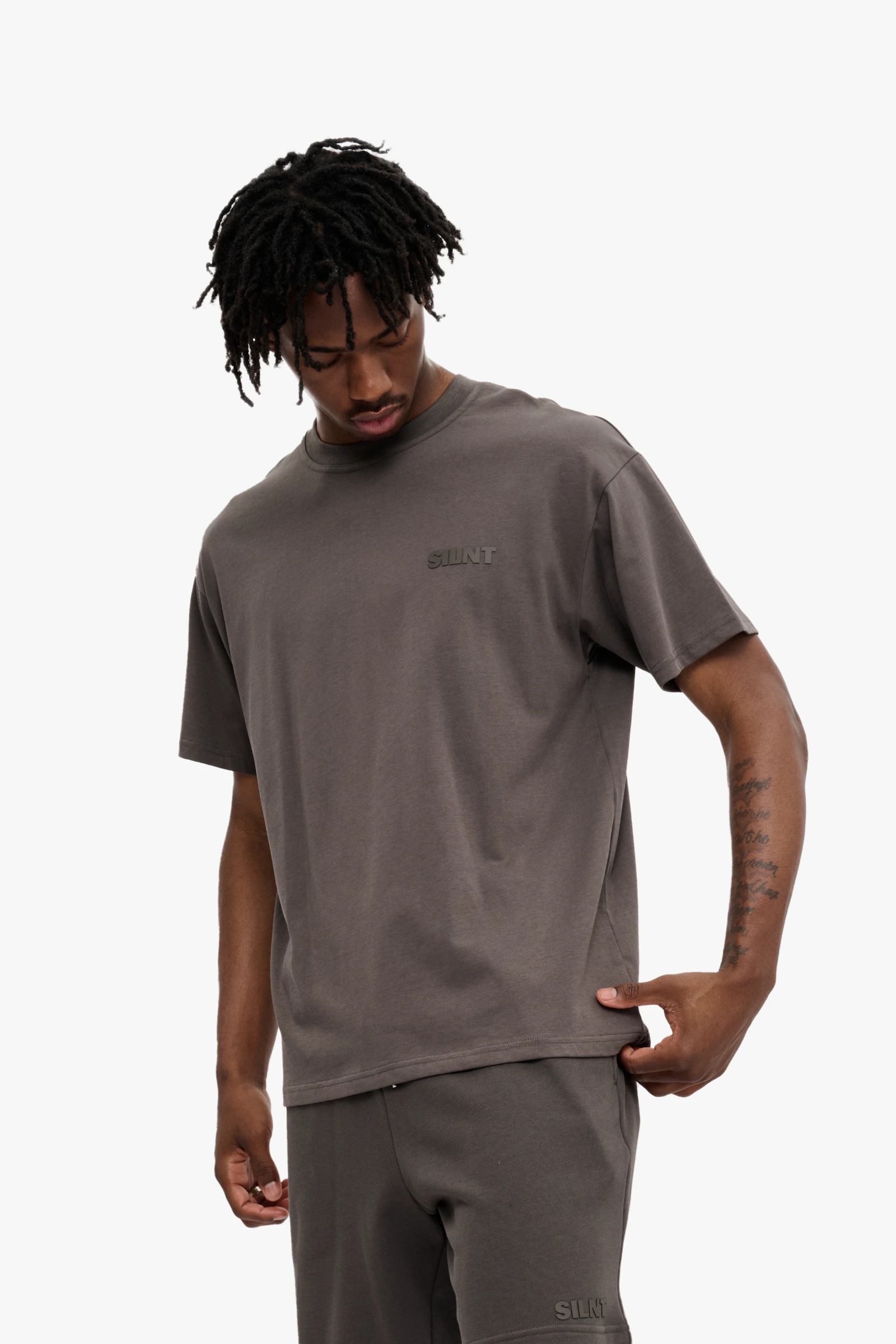 "Hush" Relaxed Tee Grey