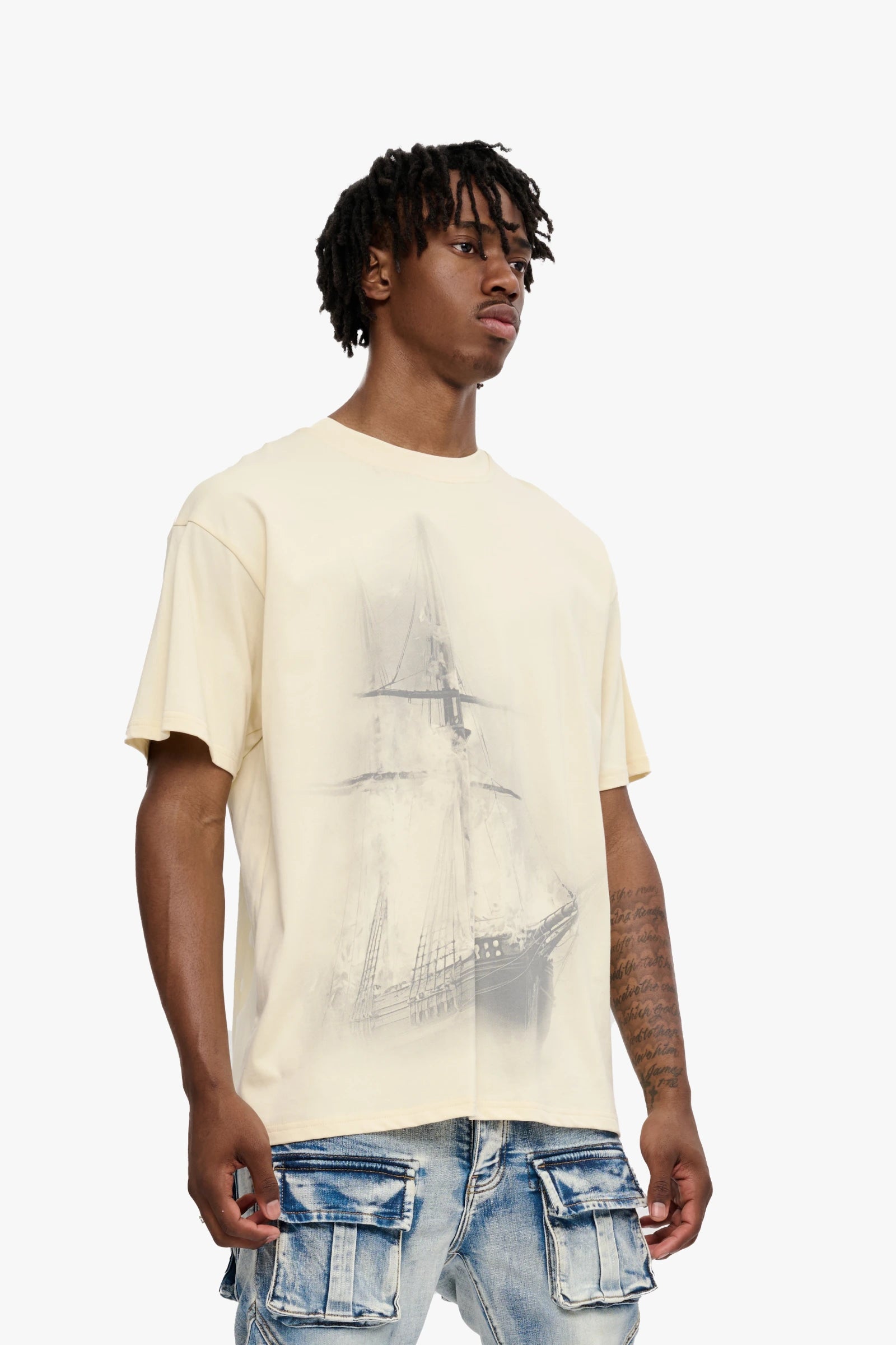 "Tariq" Graphic Tee Cream