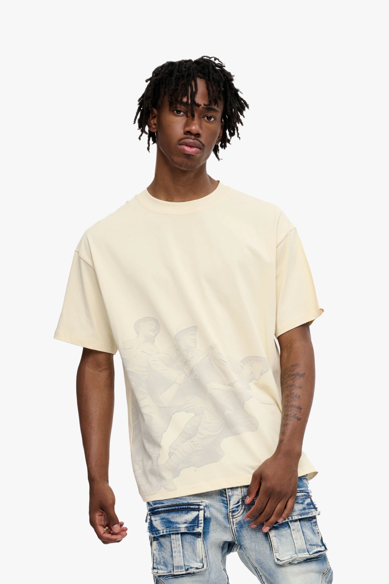 "War Cream" Graphic Tee Cream