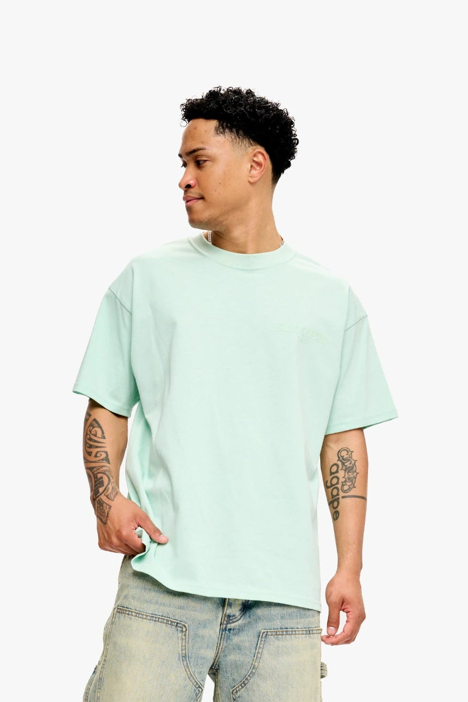 "Present-Day" Oversized Tee Green