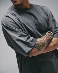 “Point Blank” Grey Oversized Tee