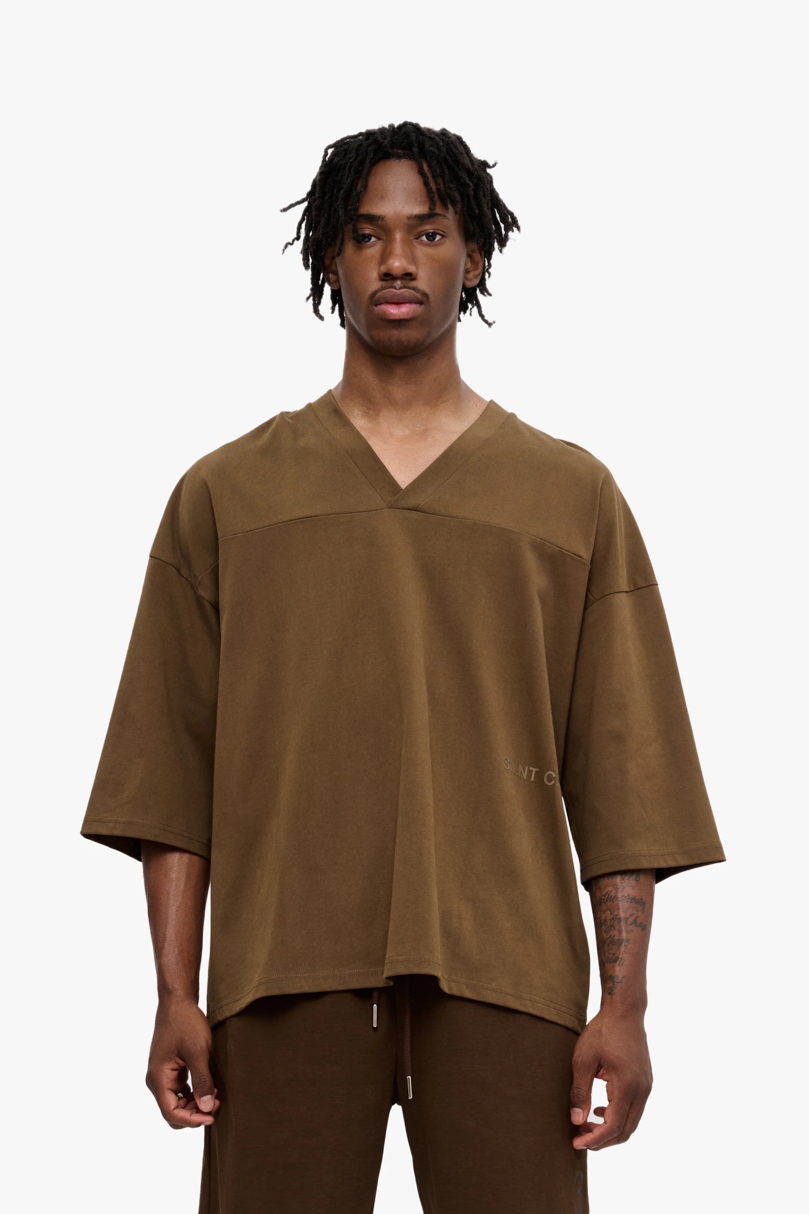 "Paralell" Oversized Tee Brown