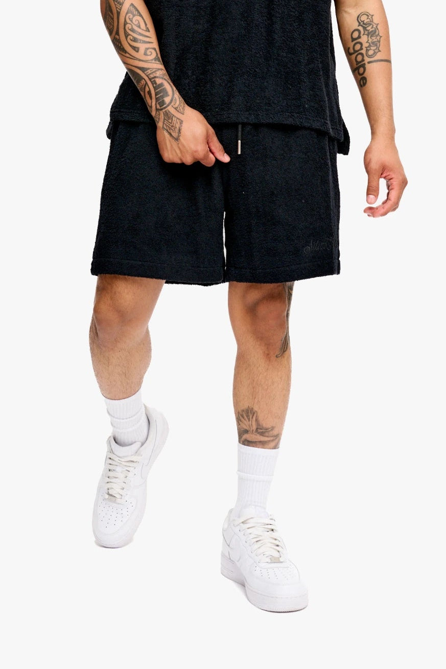 "Times" Relaxed-Fit Shorts Black